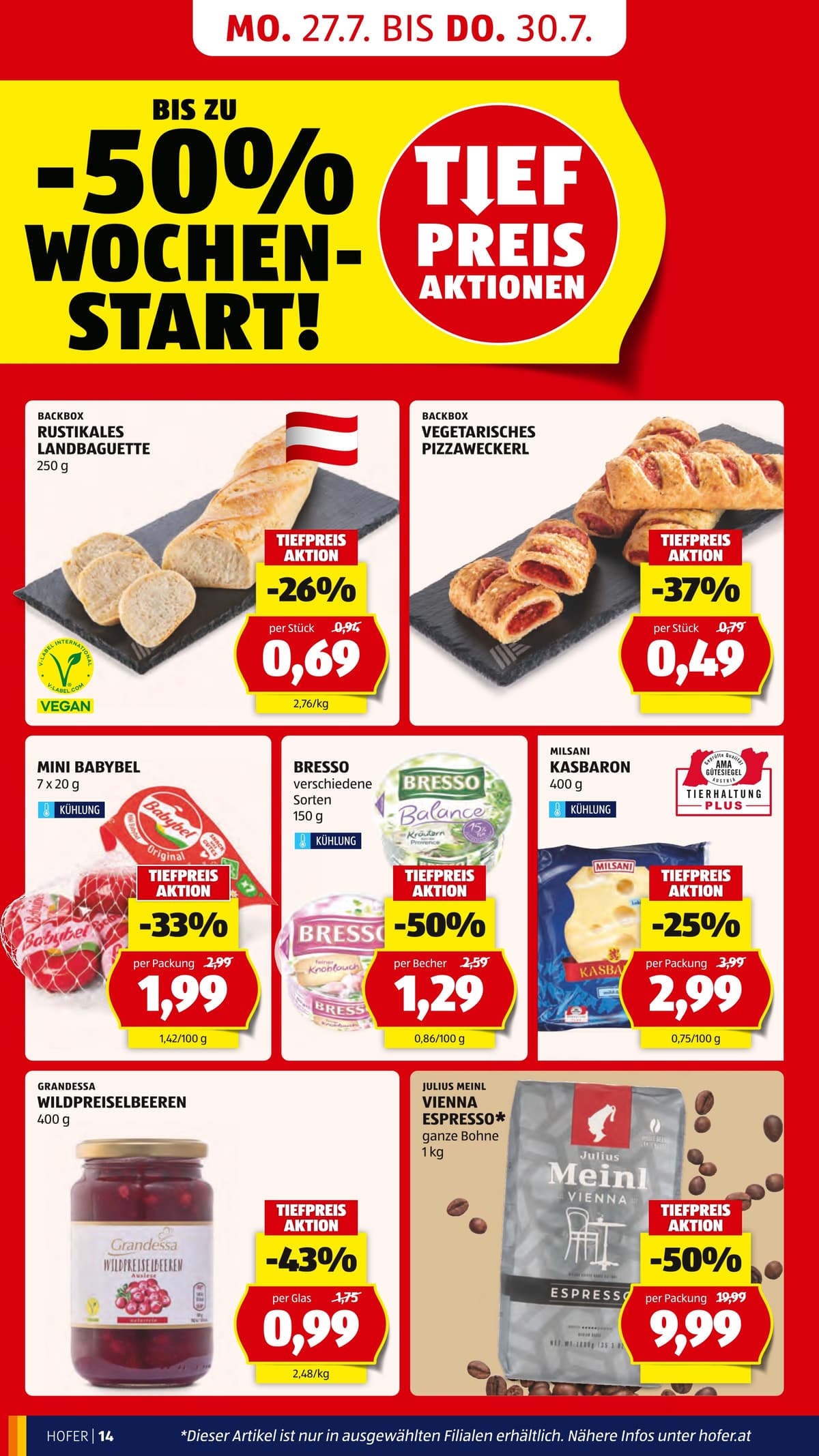 Seite 20 des Hofer Flugblatts – Wochenangebote ab 31.07.2026