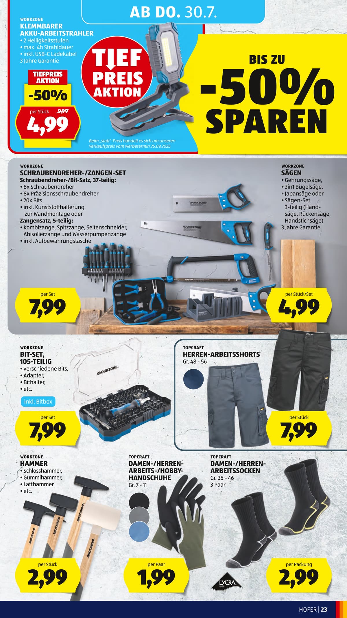 Seite 33 des Hofer Flugblatts – Wochenangebote ab 31.07.2026