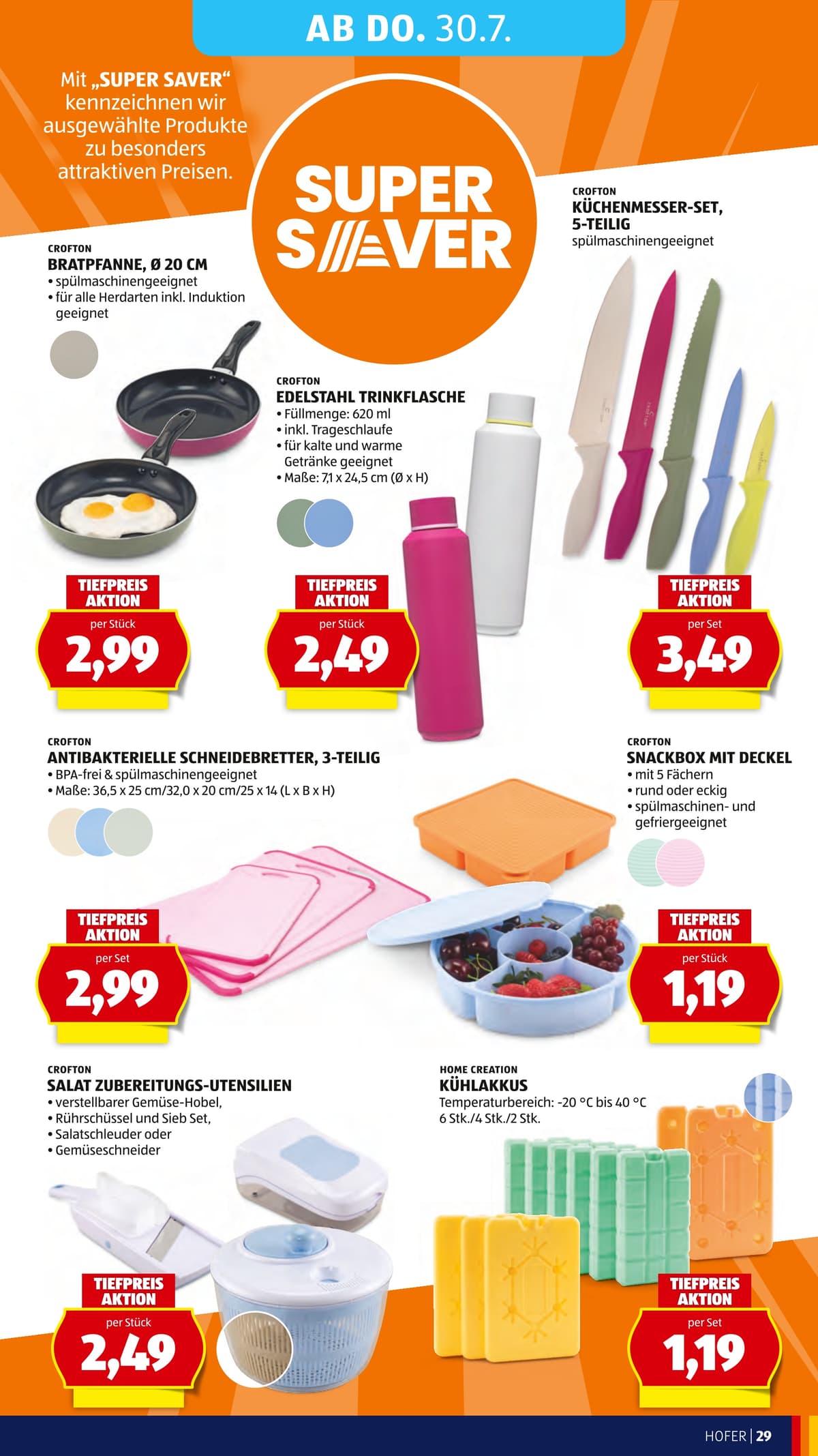 Seite 39 des Hofer Flugblatts – Wochenangebote ab 31.07.2026