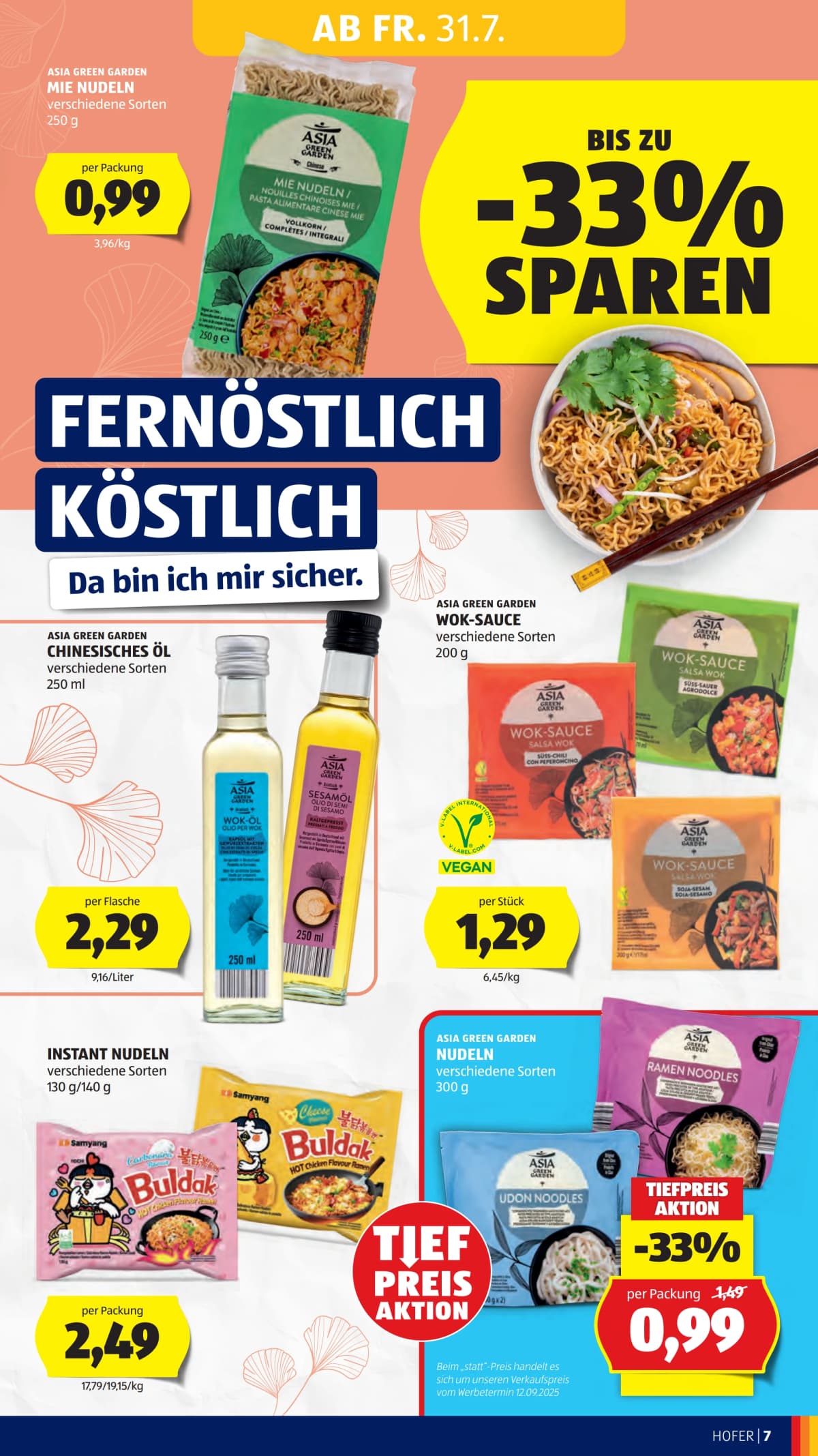 Seite 13 des Hofer Flugblatts – Aktuelle Angebote ab 31.07.2026
