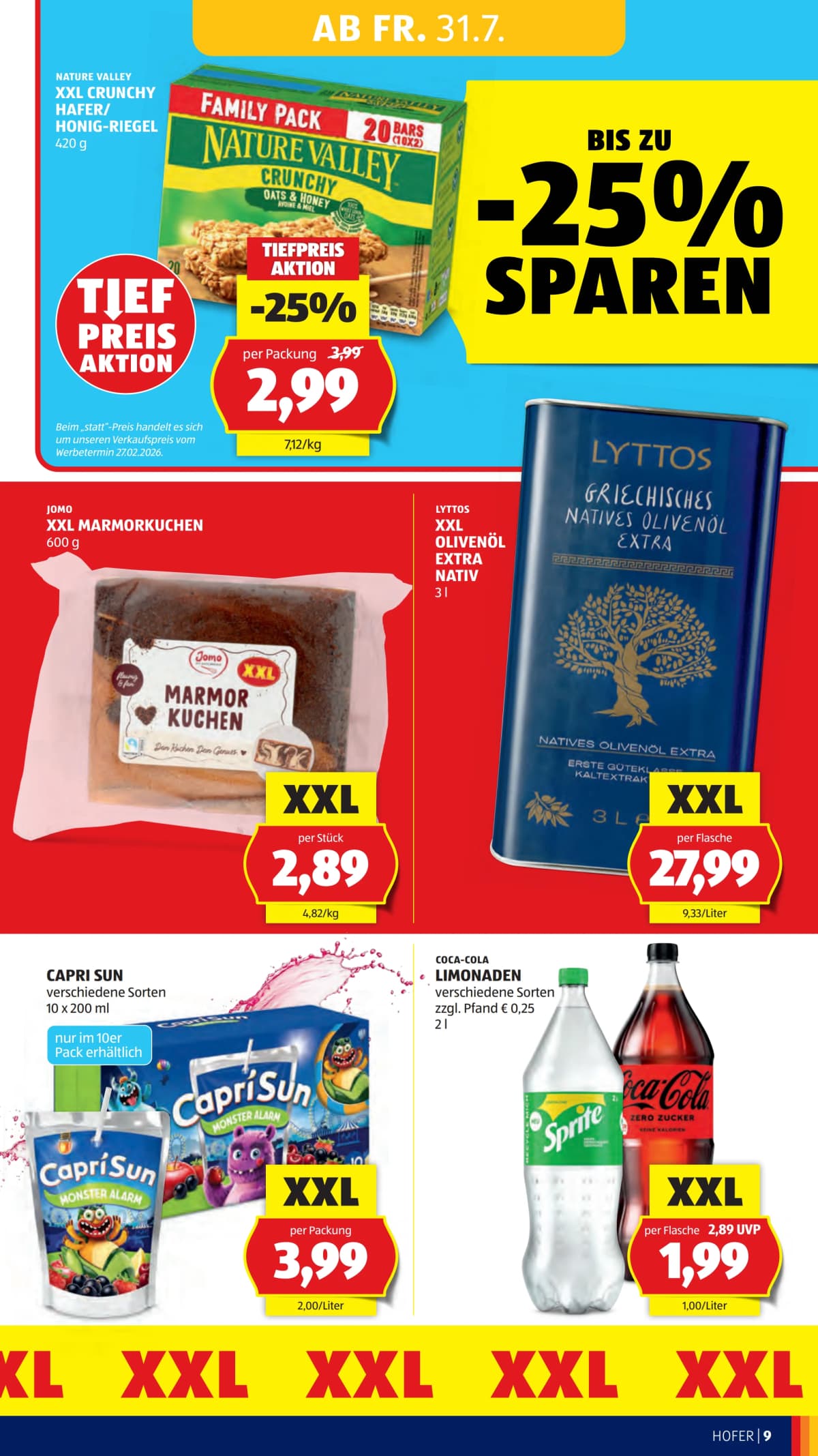 Seite 15 des Hofer Flugblatts – Aktuelle Angebote ab 31.07.2026