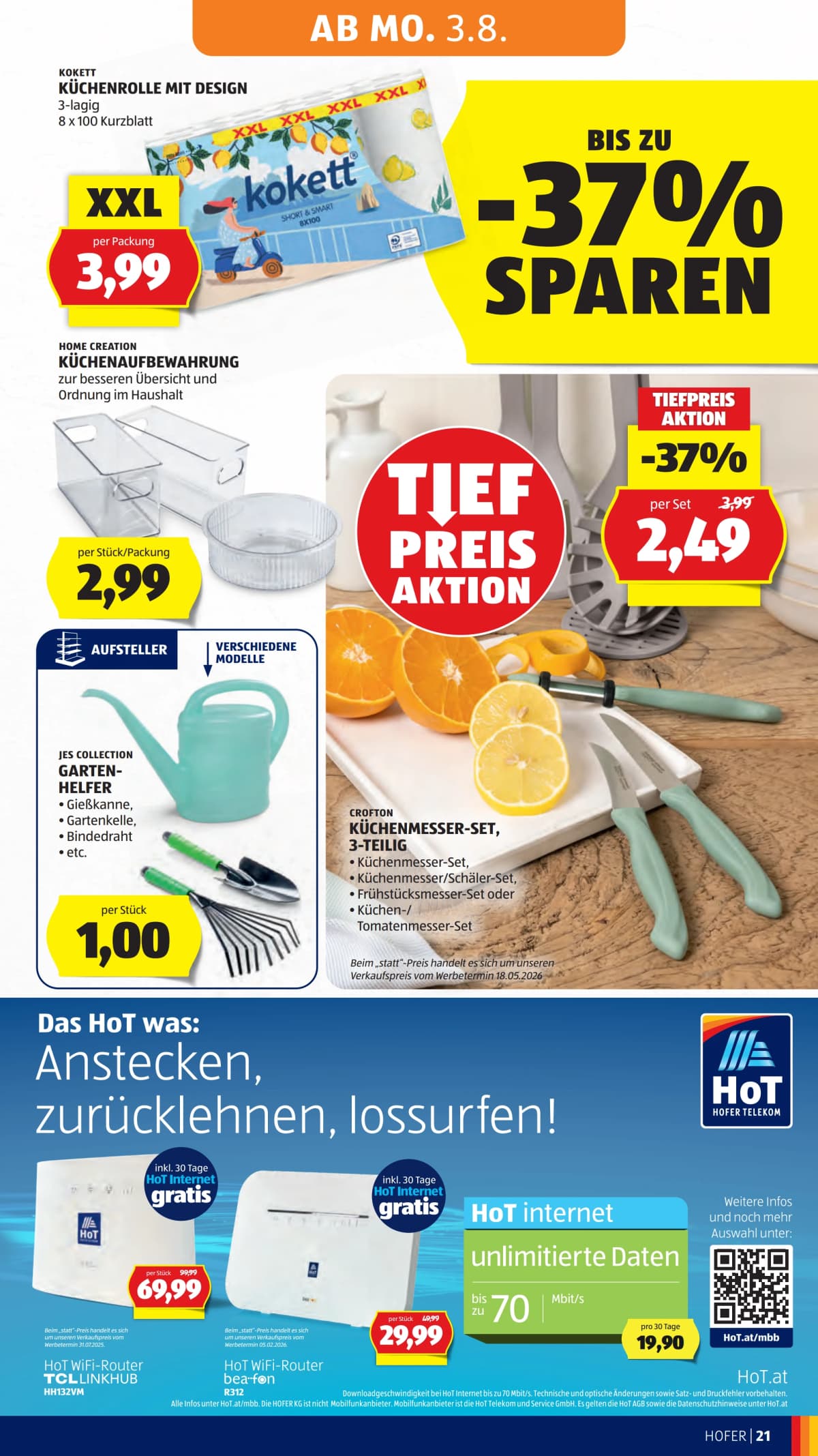 Seite 29 des Hofer Flugblatts – Aktuelle Angebote ab 31.07.2026