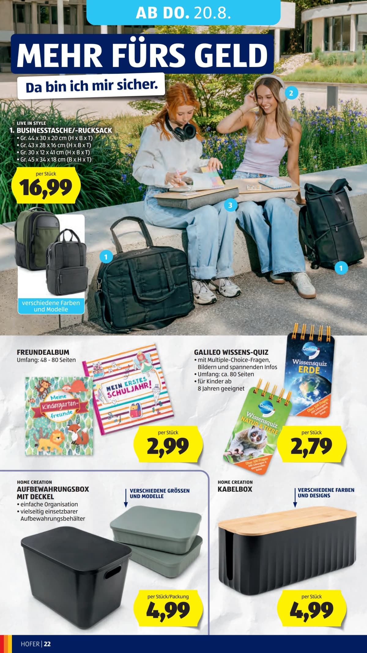 Seite 36 des Hofer Flugblatts – Aktuelle Angebote ab 23.08.2026.