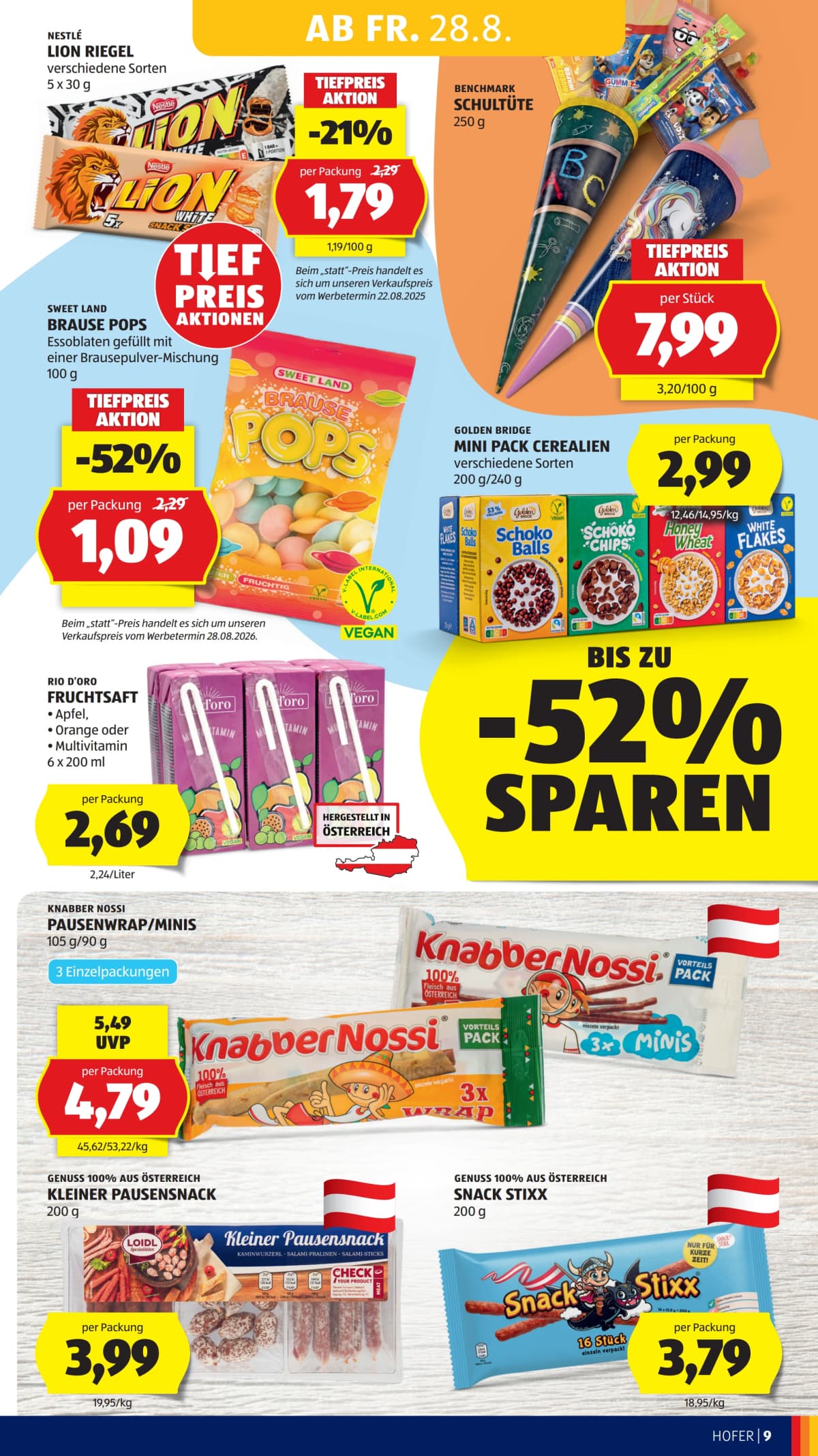 Seite 19 des Hofer Flugblatts – Aktuelle Angebote ab 08.09.2026.