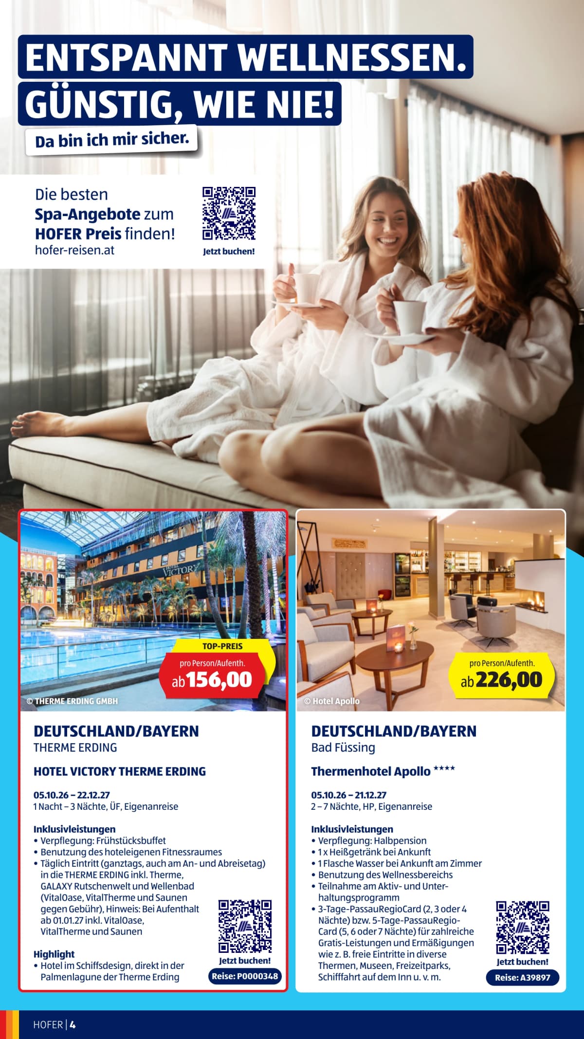 Seite 4 des Hofer Flugblatts – Reisekatalog
