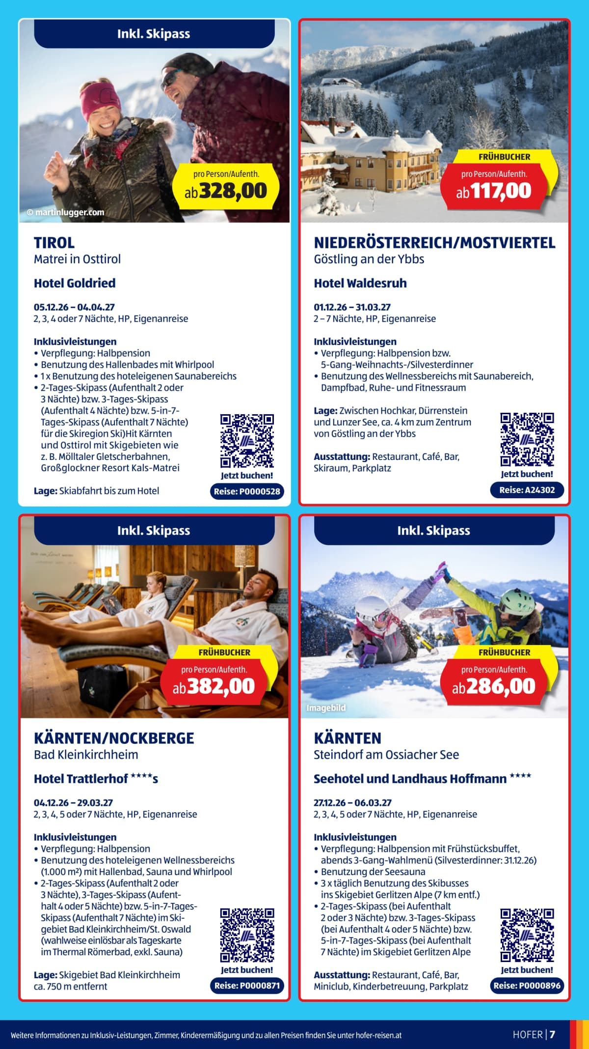 Seite 7 des Hofer Flugblatts – Reisekatalog