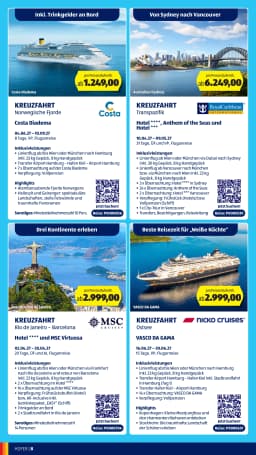 Seite 8 des Hofer Prospekts Reisekatalog