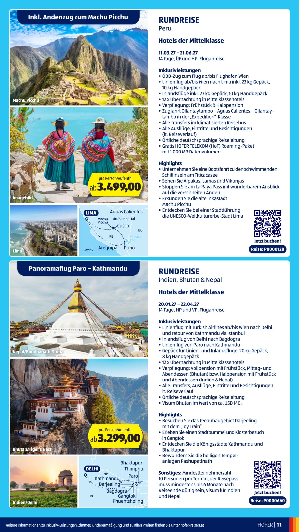 Seite 11 des Hofer Flugblatts – Reisekatalog