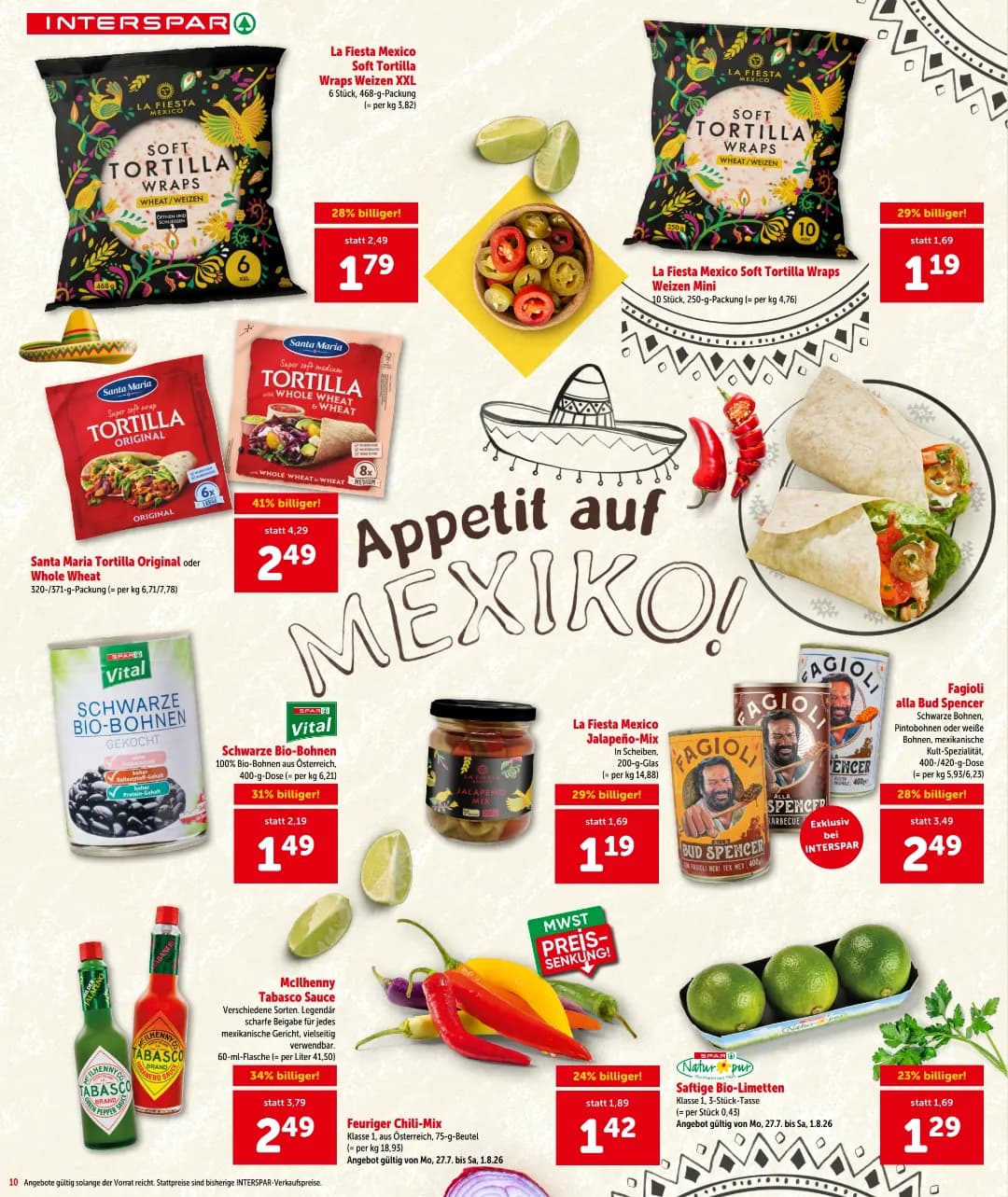 Seite 10 des Interspar Flugblatts – Aktuelle Angebote ab 31.07.2026