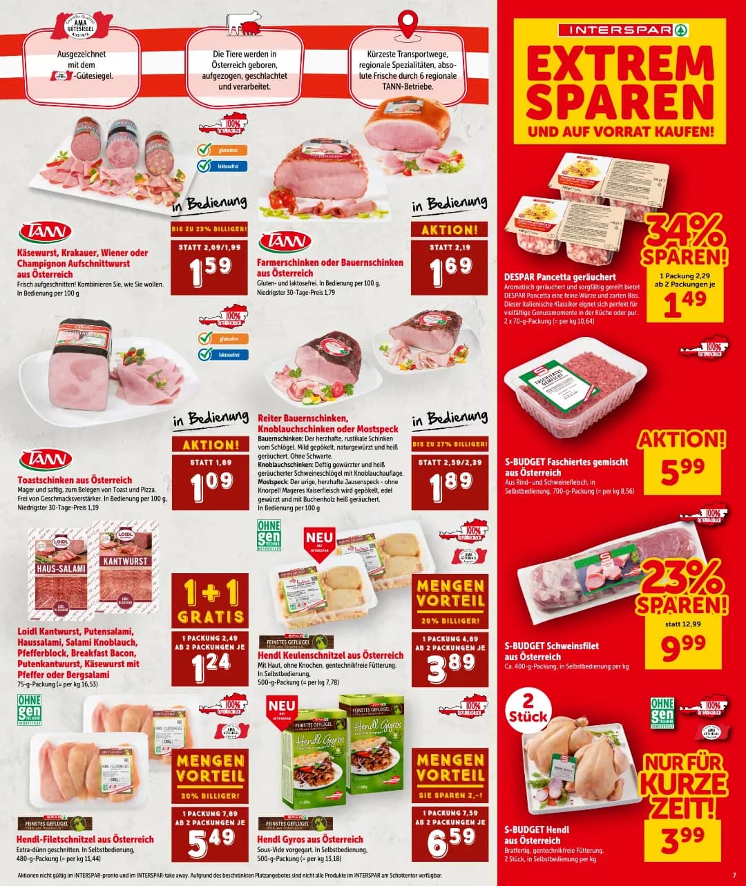 Seite 7 des Interspar Flugblatts – Aktuelle Angebote ab 31.07.2026