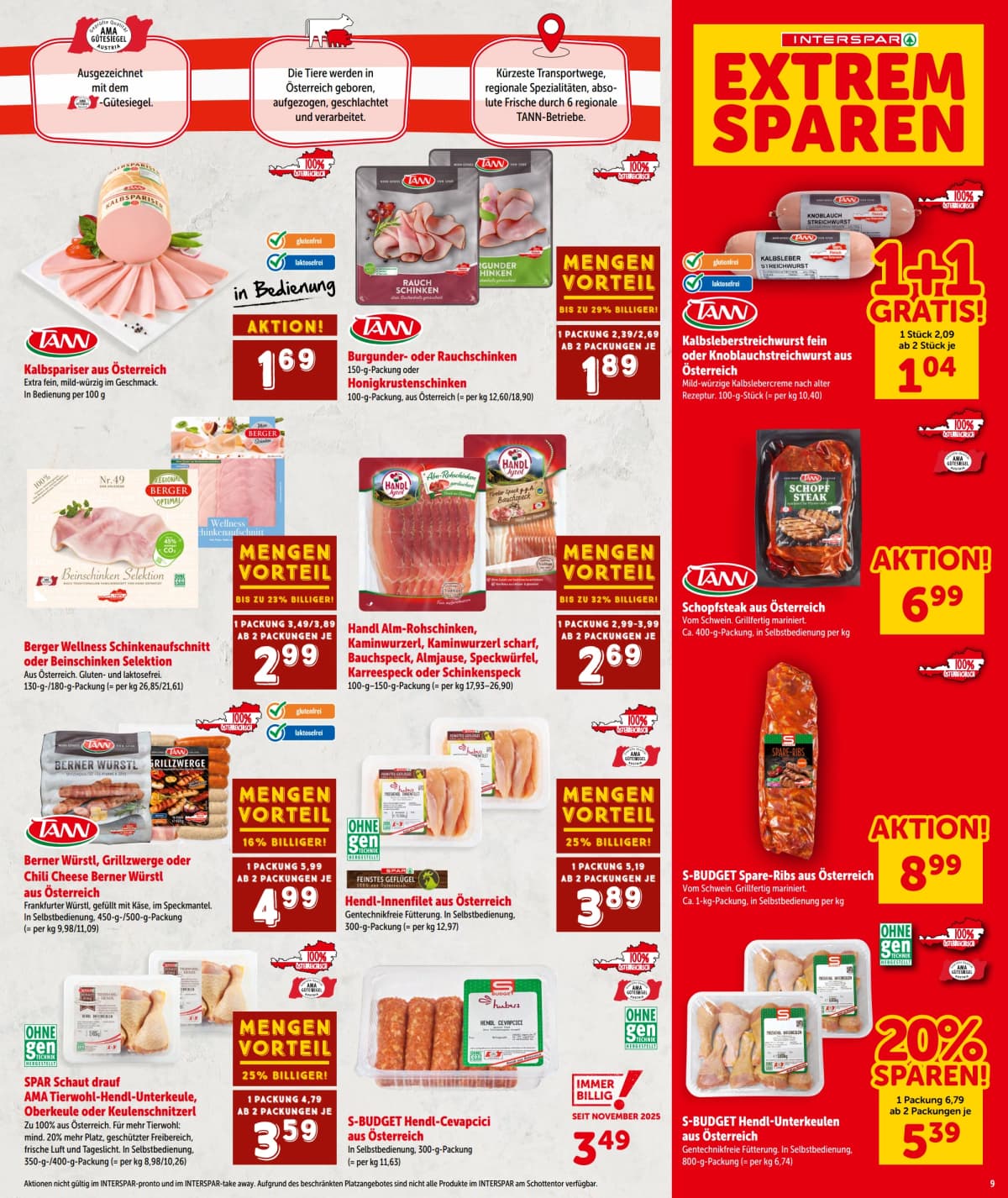 Seite 9 des Interspar Flugblatts – Aktuelle Angebote