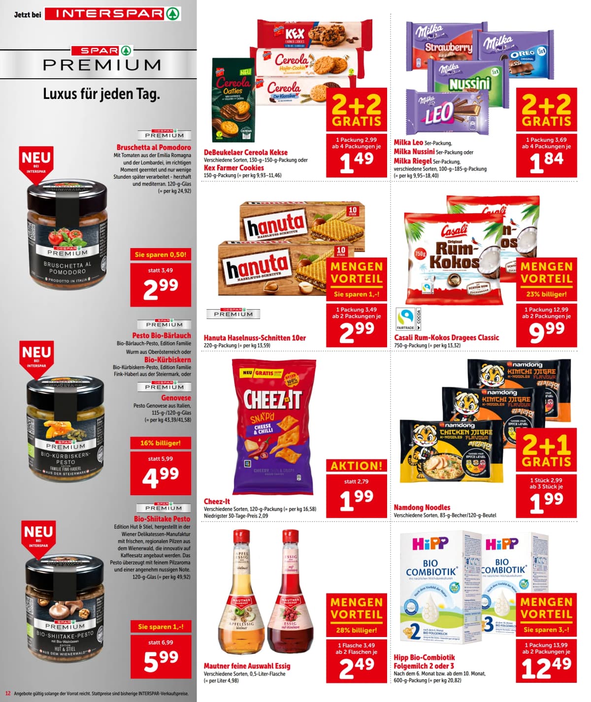 Seite 12 des Interspar Flugblatts – Aktuelle Angebote