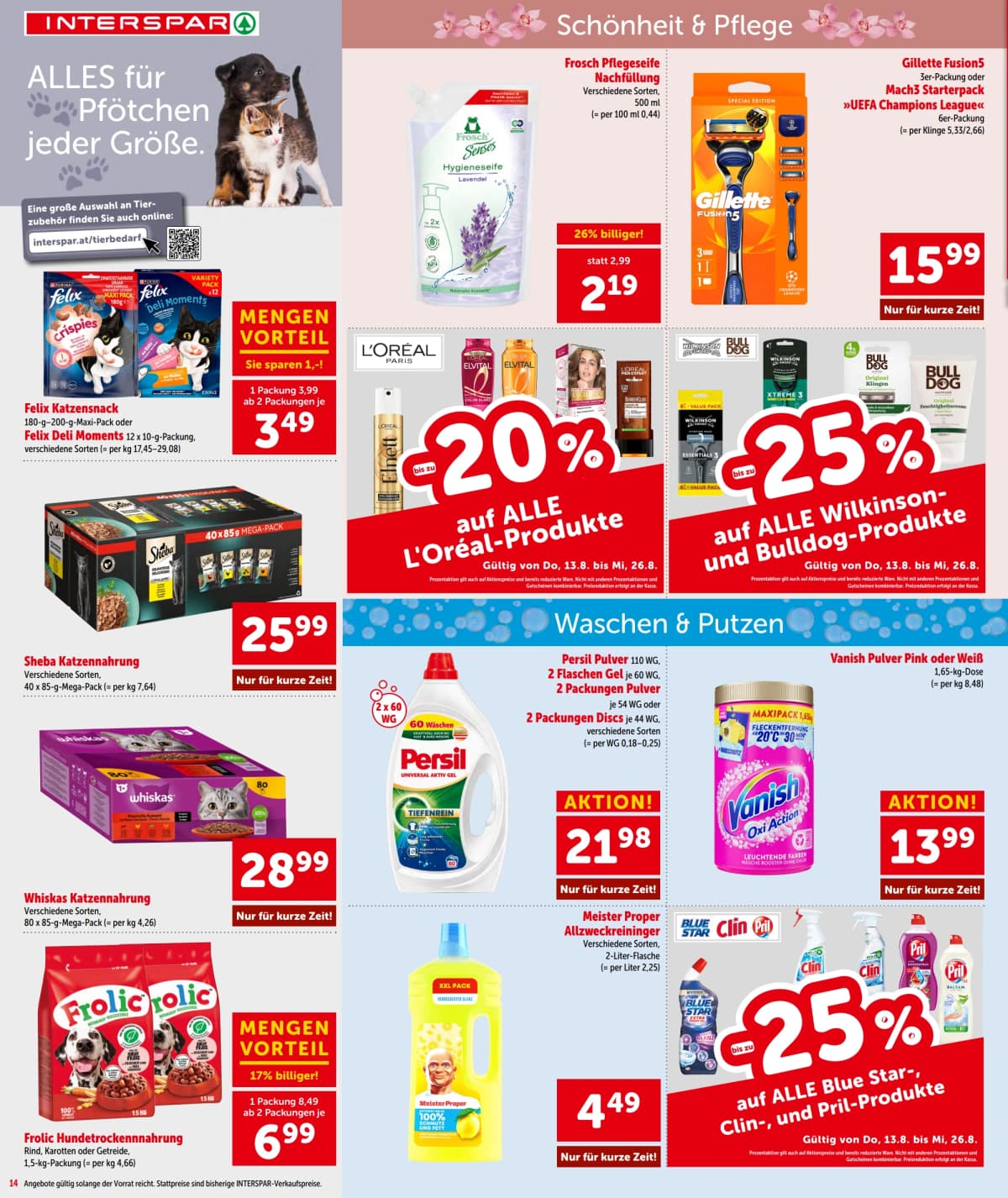 Seite 14 des Interspar Flugblatts – Aktuelle Angebote ab 23.08.2026.