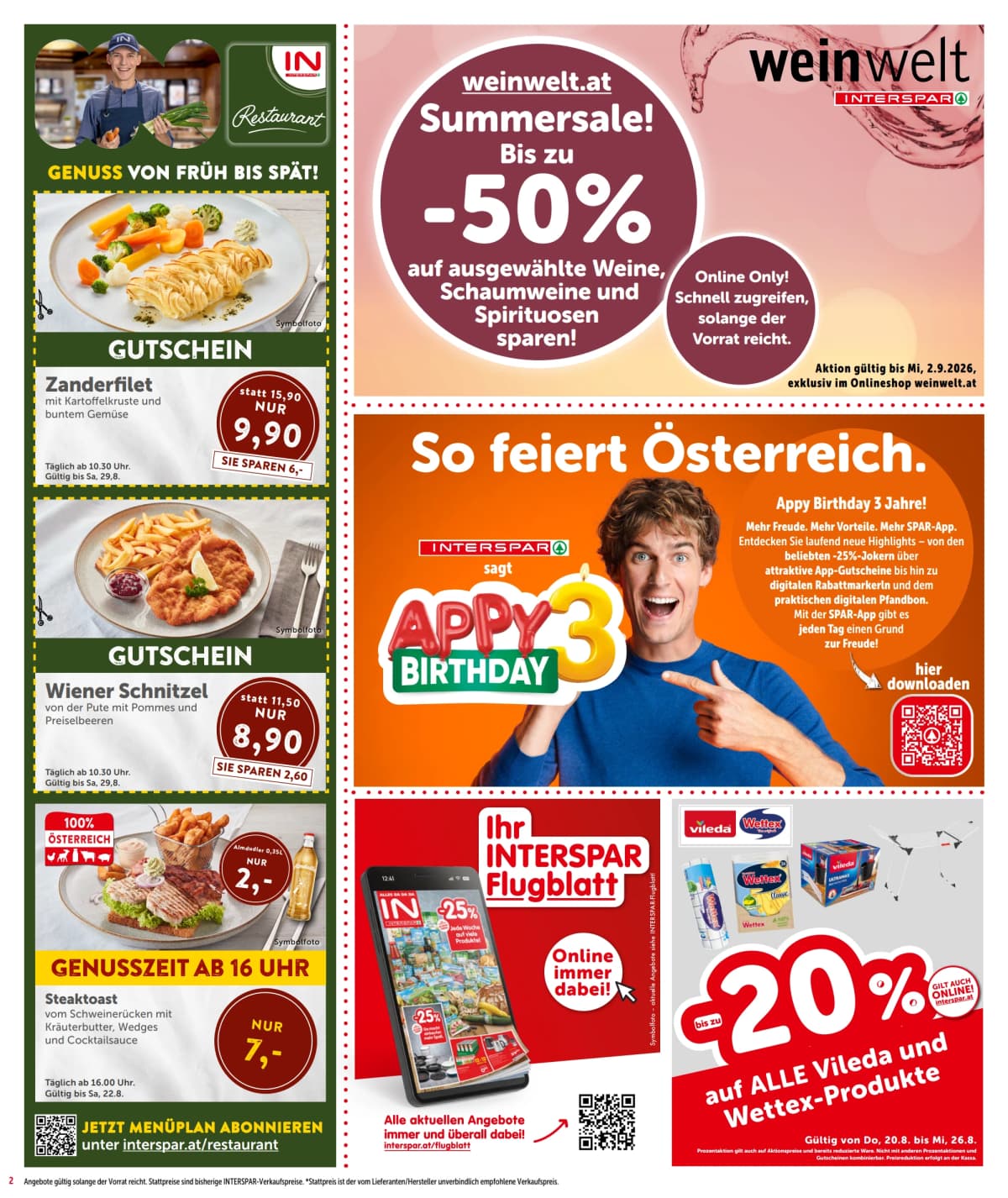 Seite 2 des Interspar Flugblatts – Angebote ab 23.08.2026.