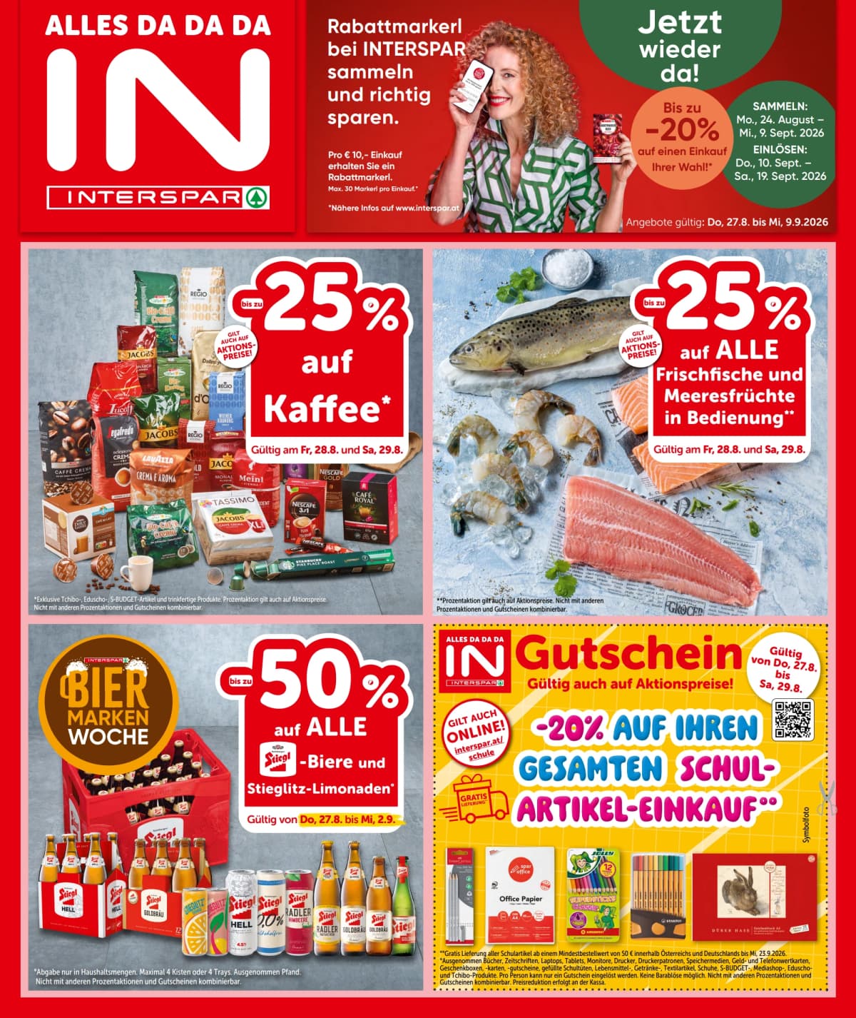 Seite 1 des Interspar Flugblatts – Aktuelle Angebote ab 09.09.2026.
