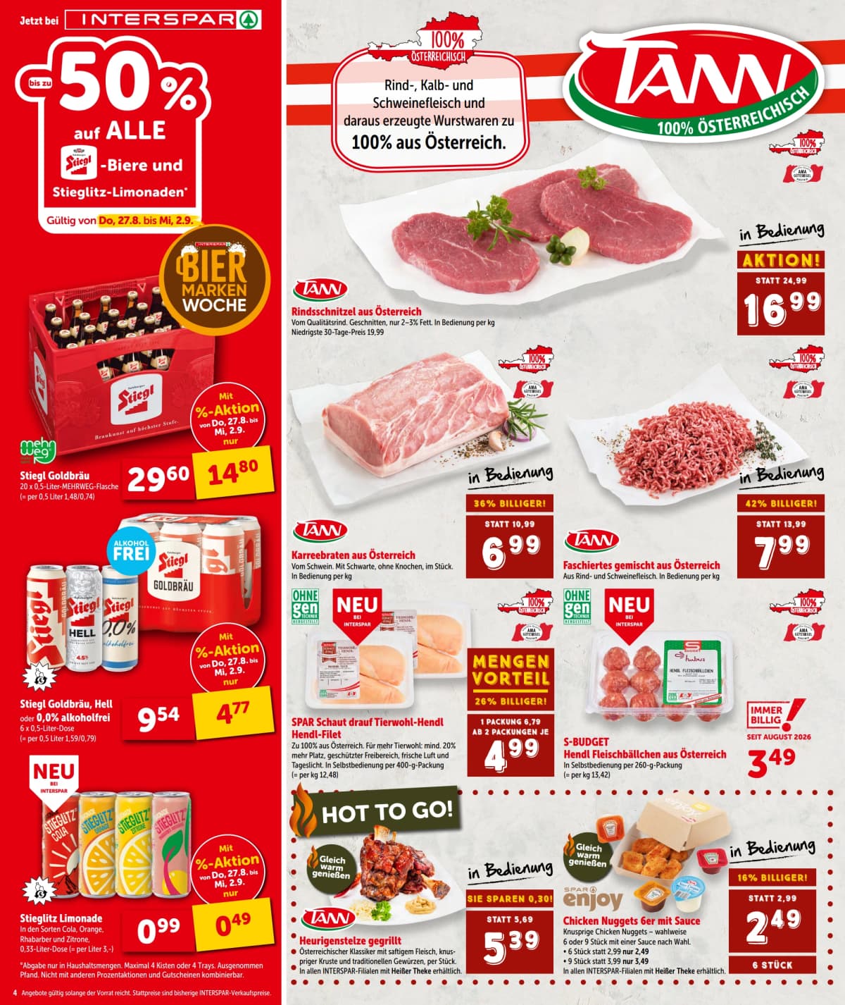 Seite 4 des Interspar Flugblatts – Aktuelle Angebote ab 09.09.2026.