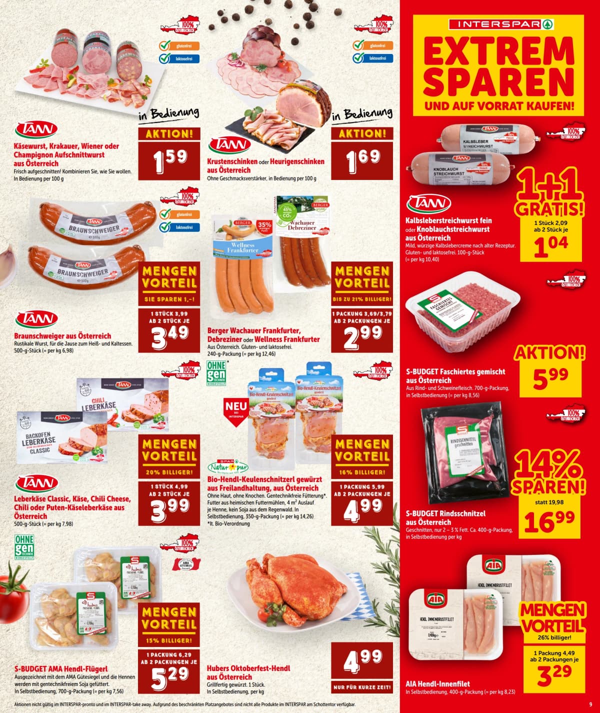 Seite 9 des Interspar Flugblatts – Aktuelle Angebote