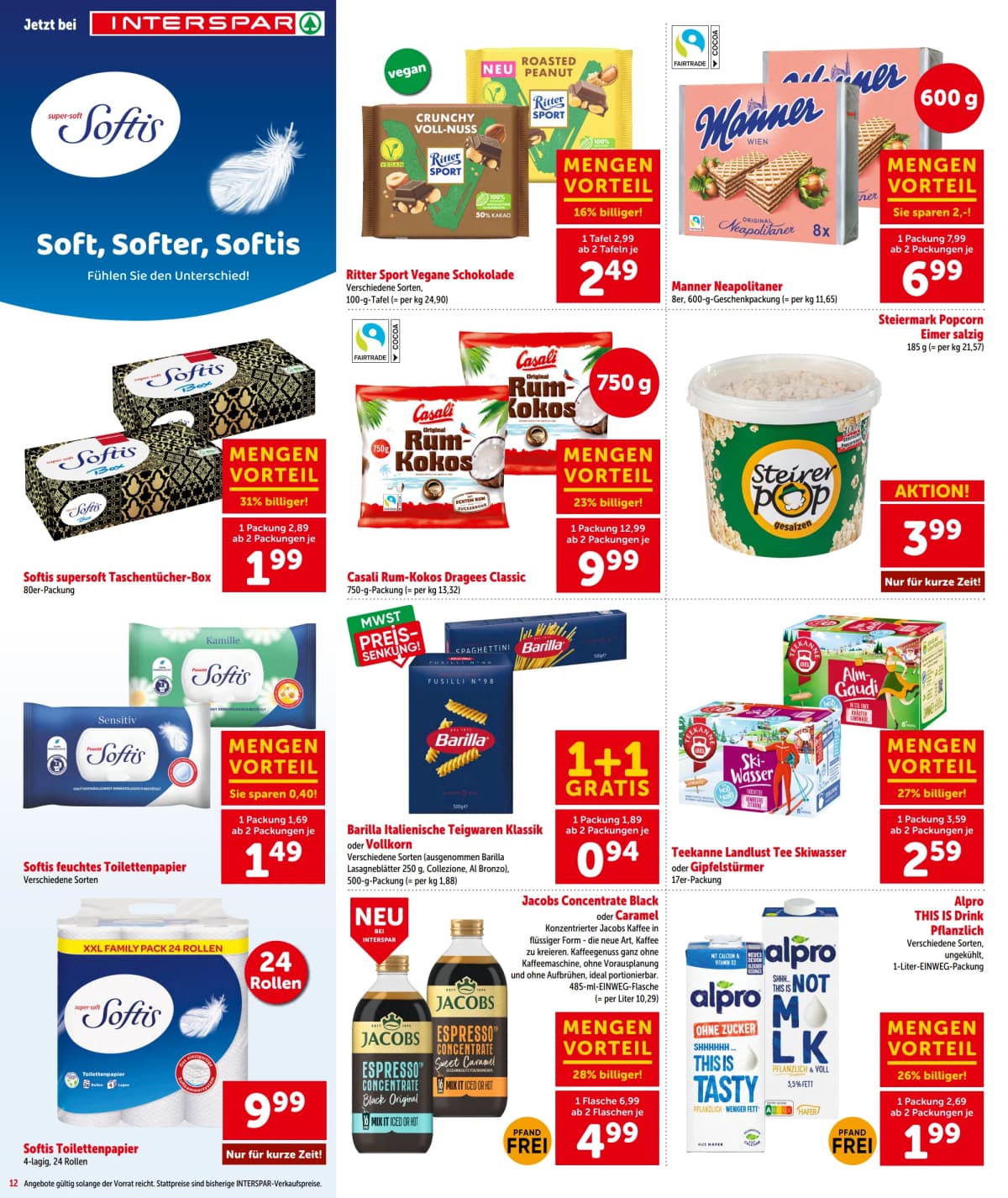 Seite 12 des Interspar Flugblatts – Aktuelle Angebote