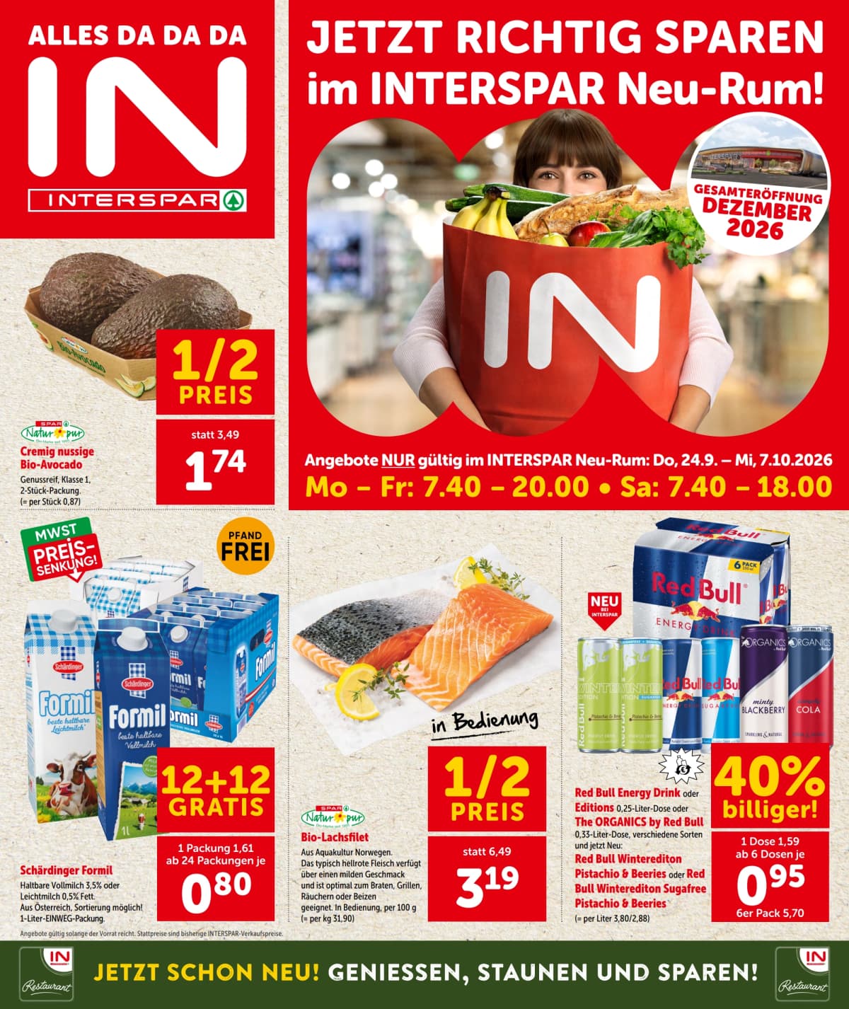 Seite 1 des Interspar Flugblatts – Neu Rum