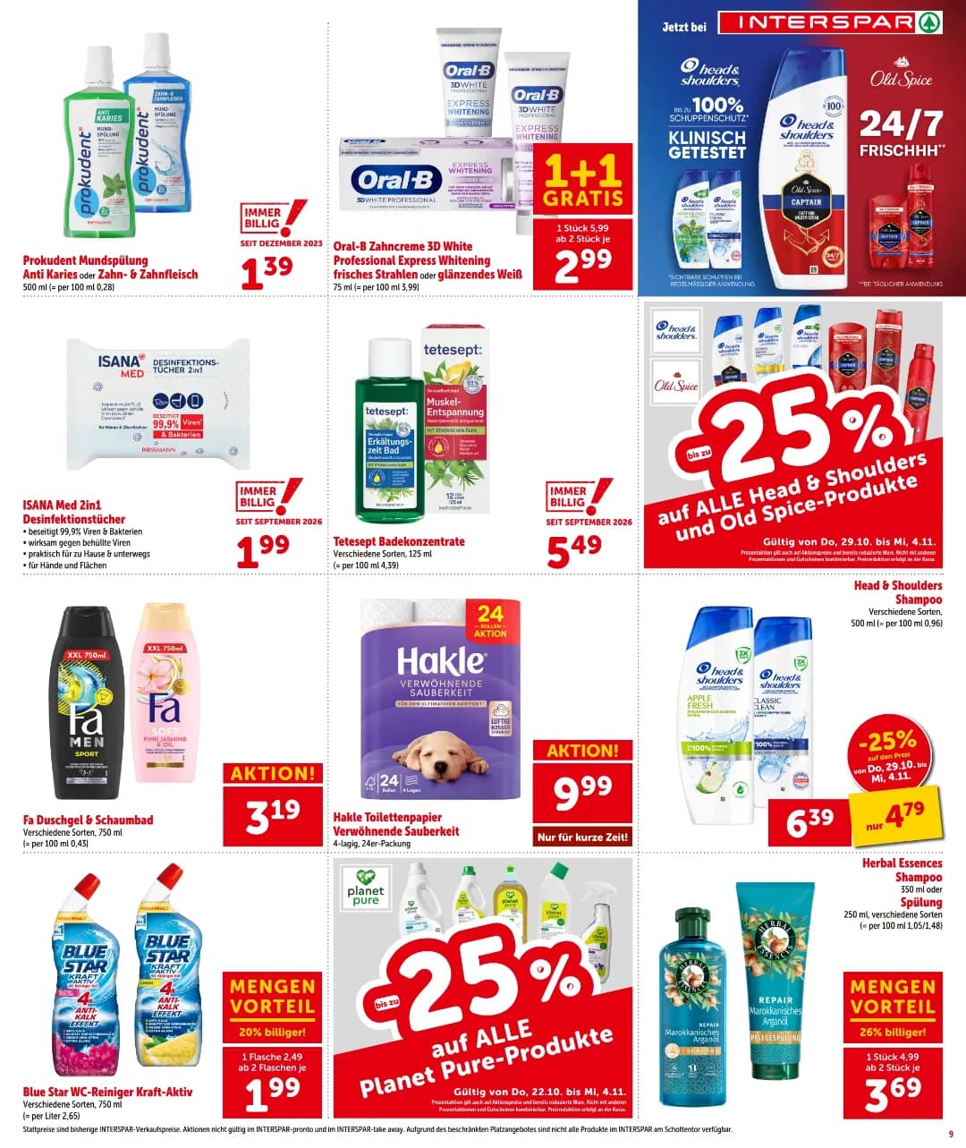 Seite 9 des Interspar Flugblatts – Aktuelle Angebote