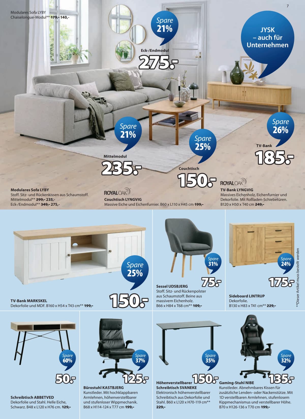 Seite 7 des Jysk Flugblatts – Flyer