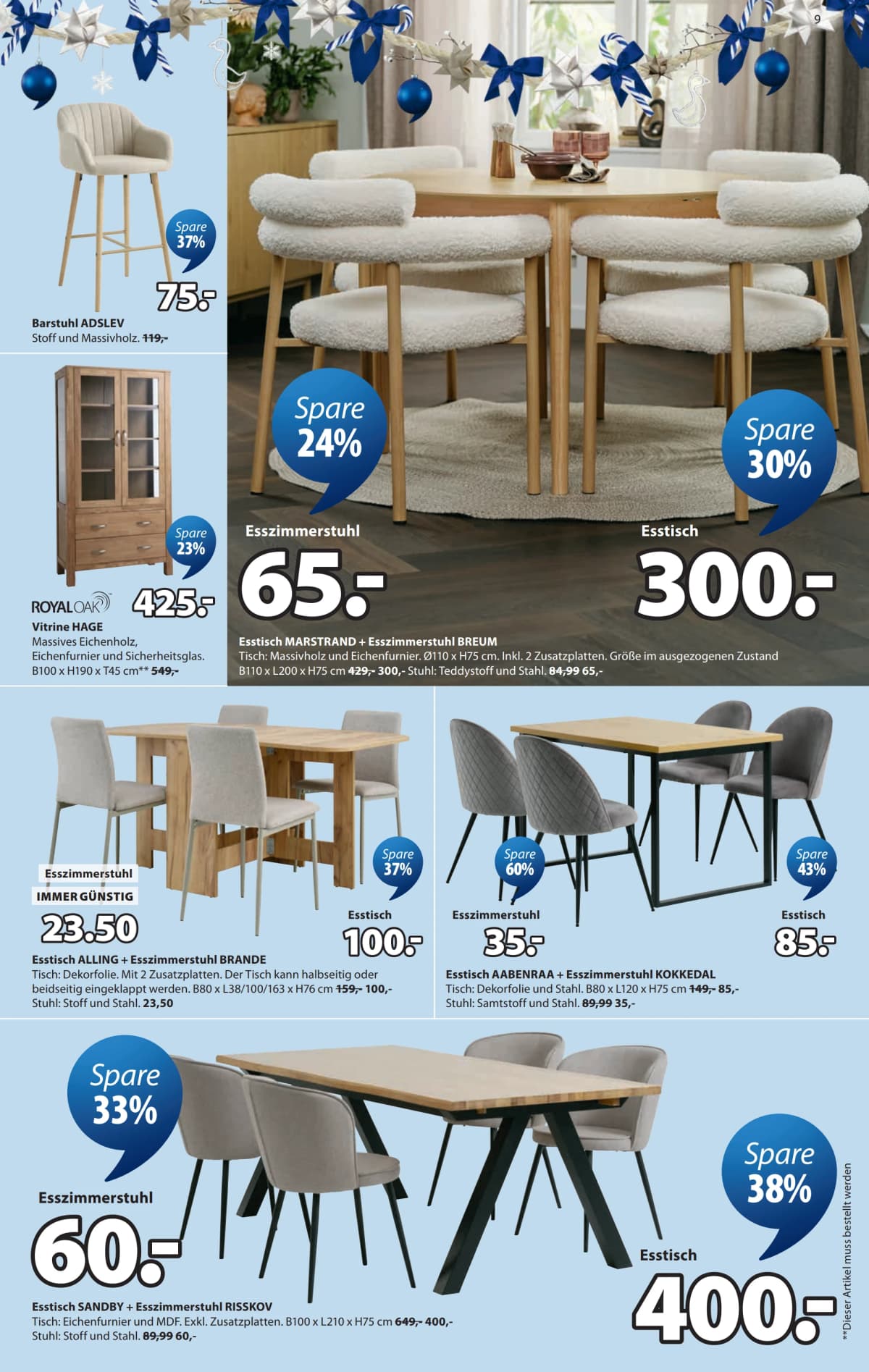 Seite 9 des Jysk Flugblatts – Spare bis zu 60%
