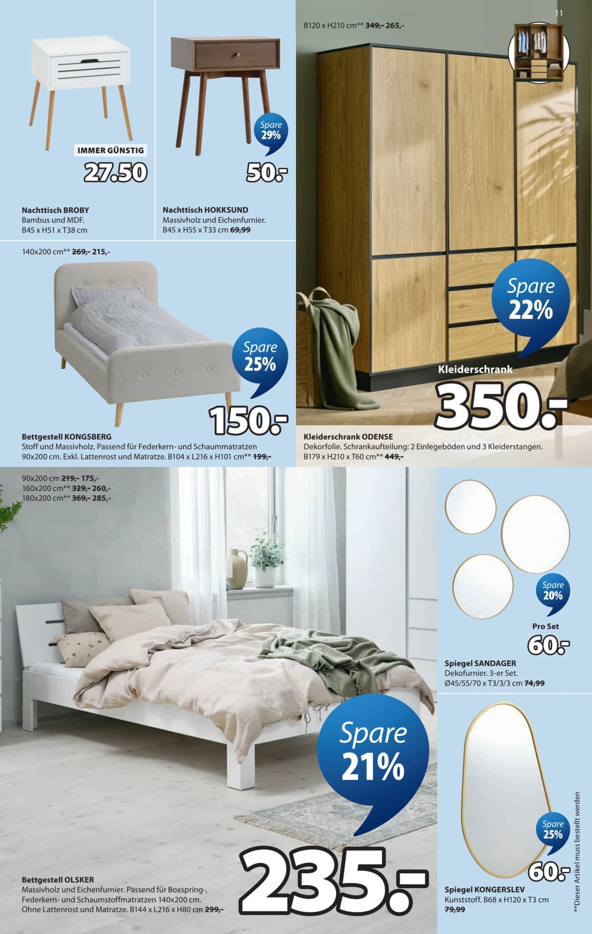 Seite 11 des Jysk Flugblatts – Spare bis zu 60%