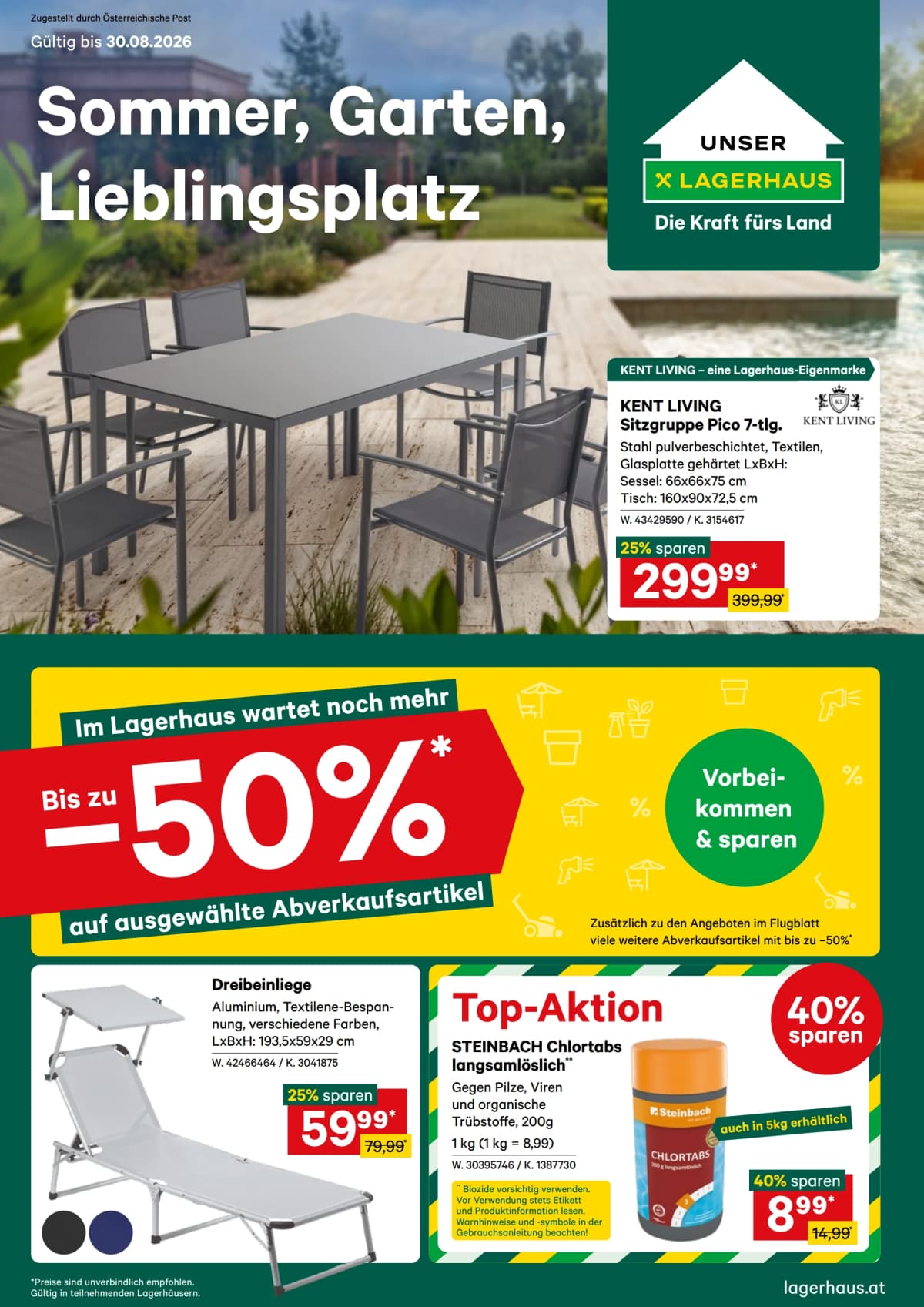 Seite 1 des Lagerhaus Flugblatts – Aktuelle Angebote ab 23.08.2026.
