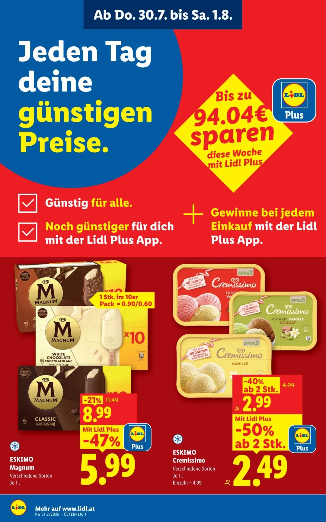 Seite 2 des Lidl Flugblatts – Wochenangebote ab 31.07.2026