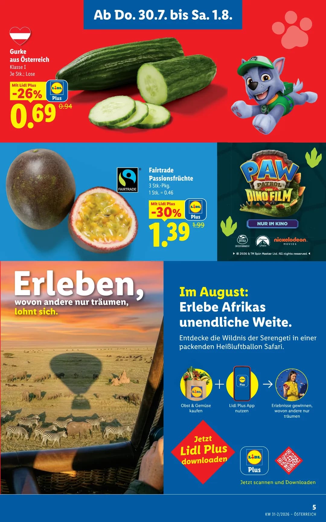 Seite 7 des Lidl Flugblatts – Wochenangebote ab 31.07.2026