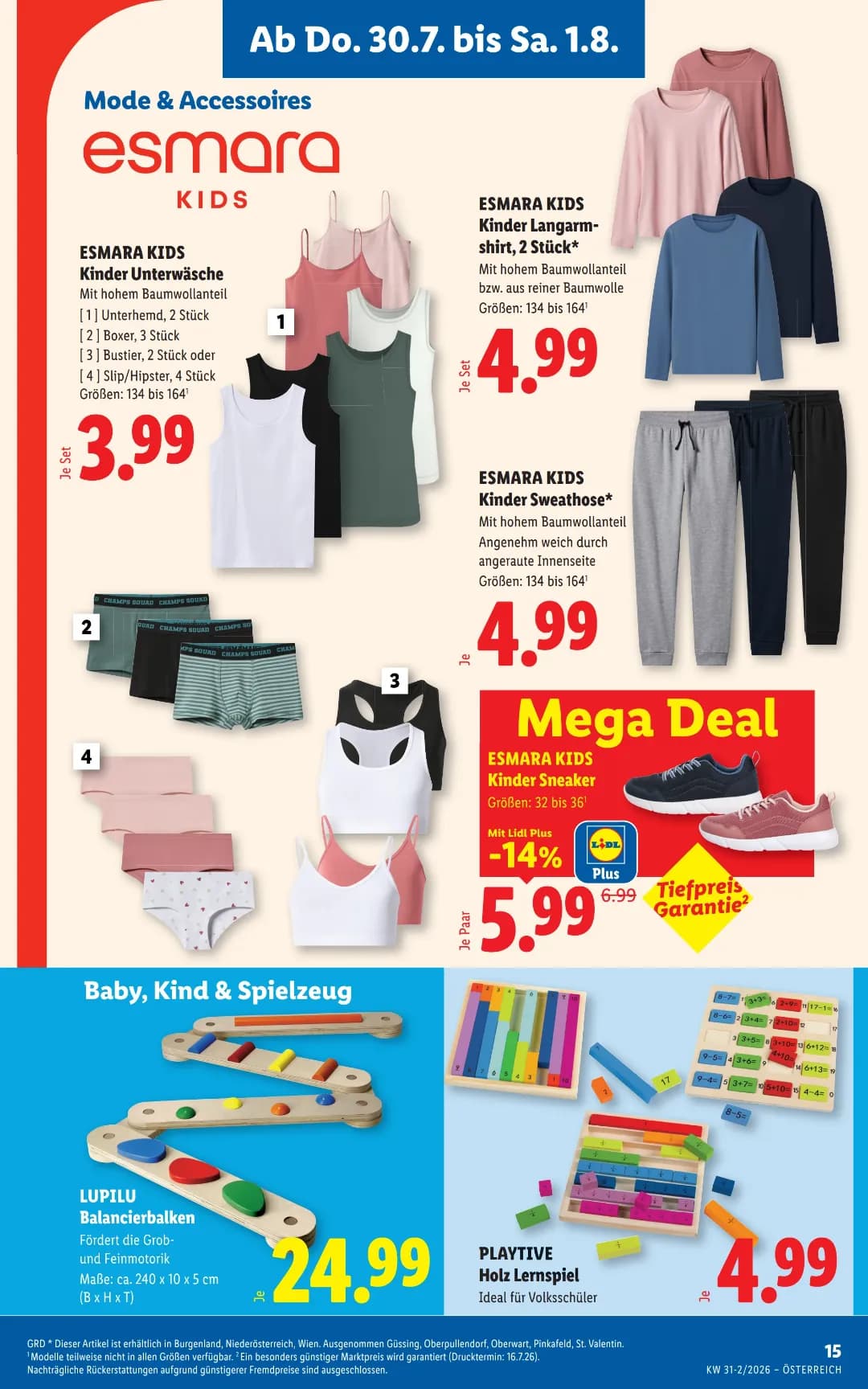 Seite 17 des Lidl Flugblatts – Wochenangebote ab 31.07.2026
