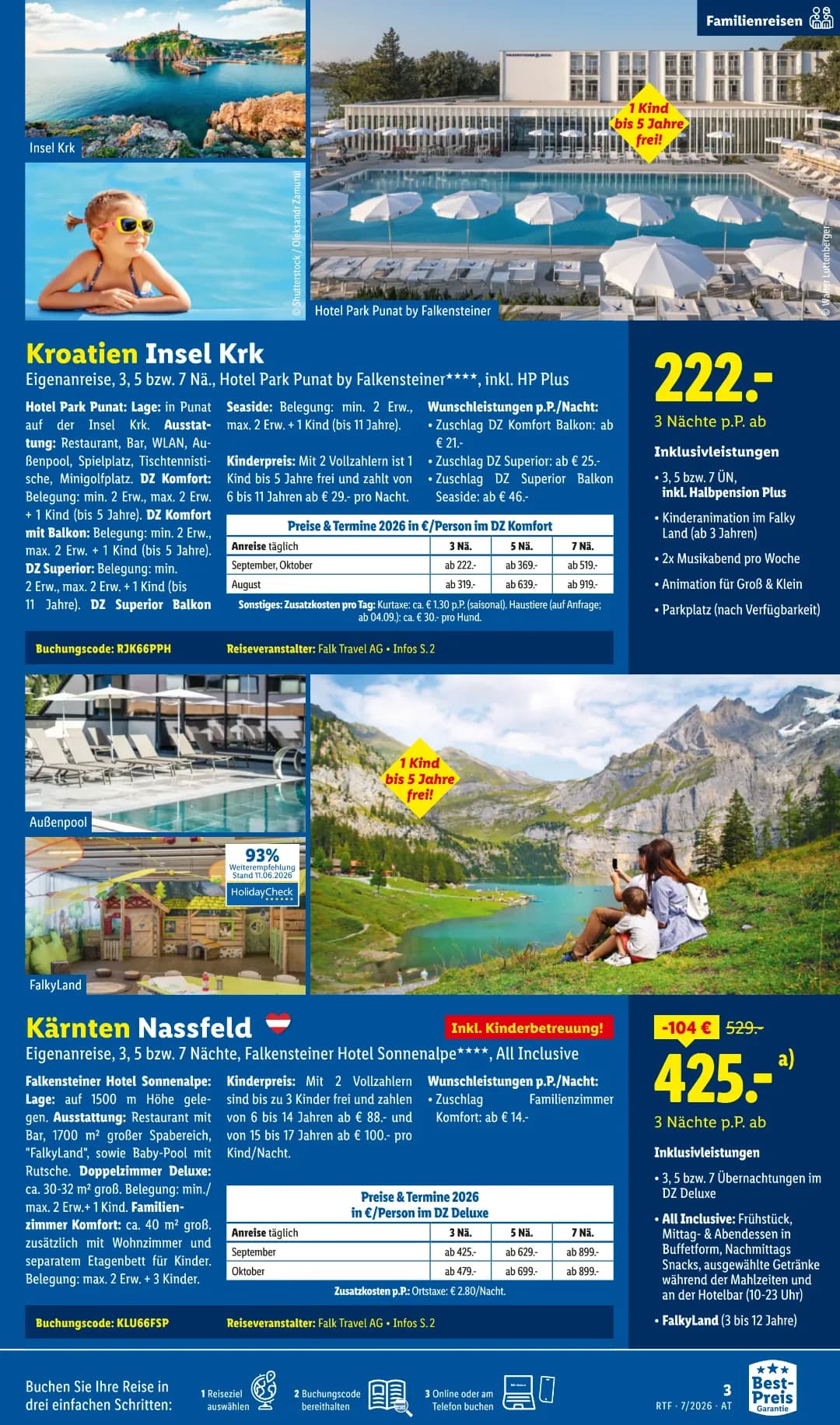 Seite 3 des Lidl Reisen Flugblatts – Reisen ab 31.07.2026