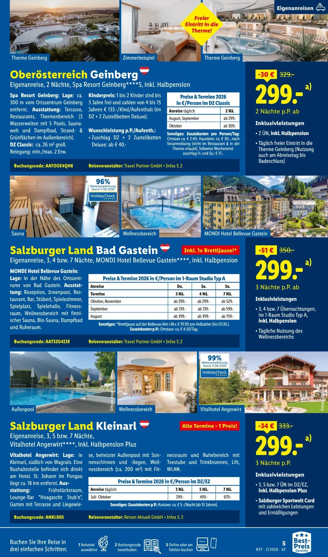 Seite 5 des Lidl Reisen Flugblatts – Reisen ab 31.07.2026