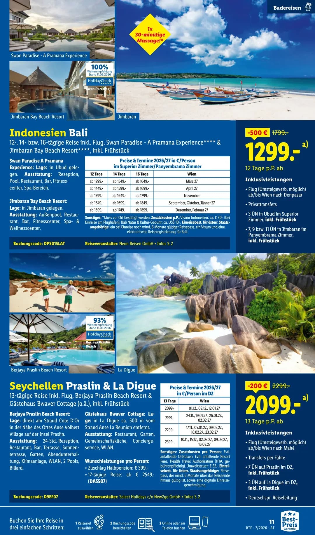 Seite 11 des Lidl Reisen Flugblatts – Reisen ab 31.07.2026