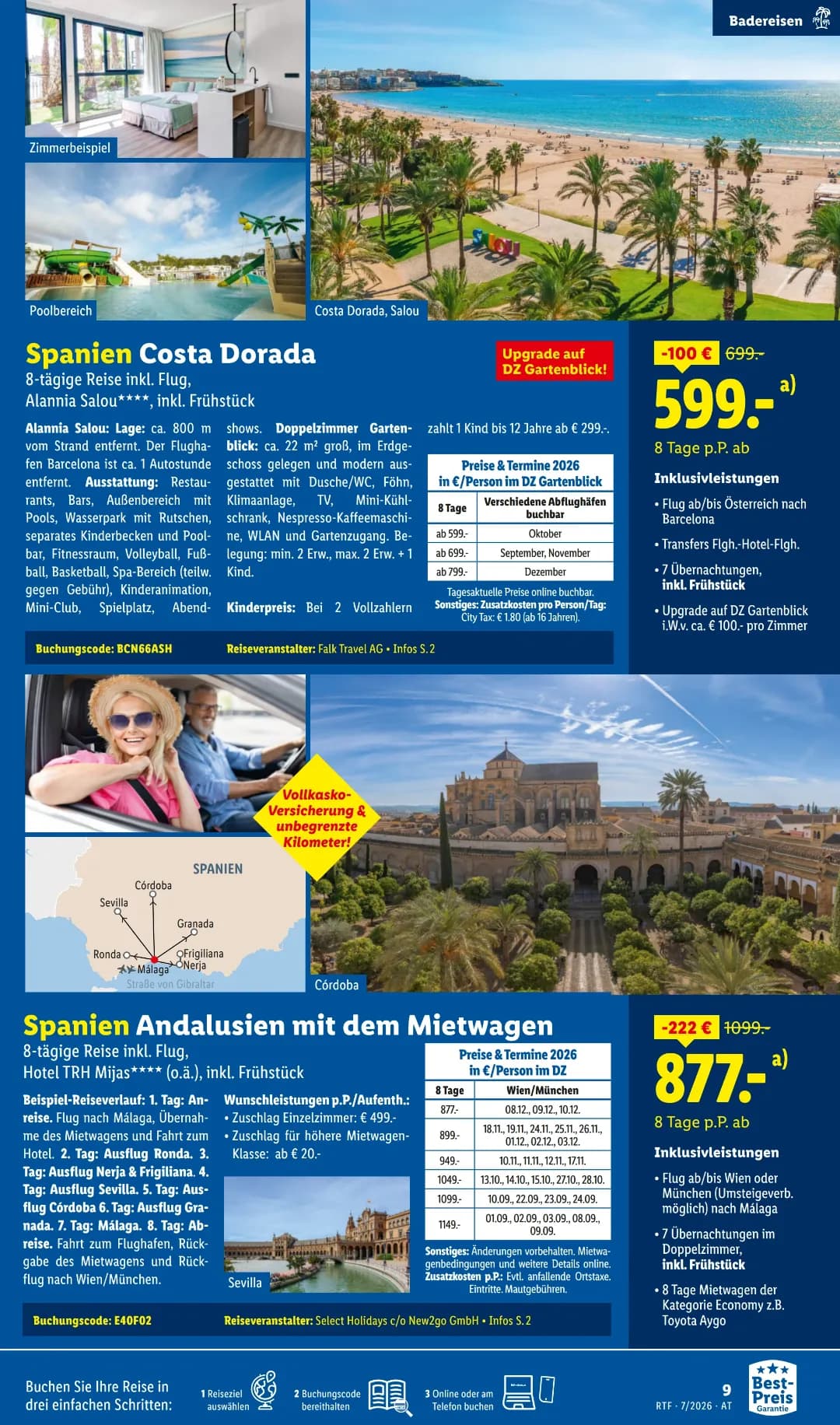 Seite 9 des Lidl Reisen Flugblatts – Reisen ab 31.07.2026