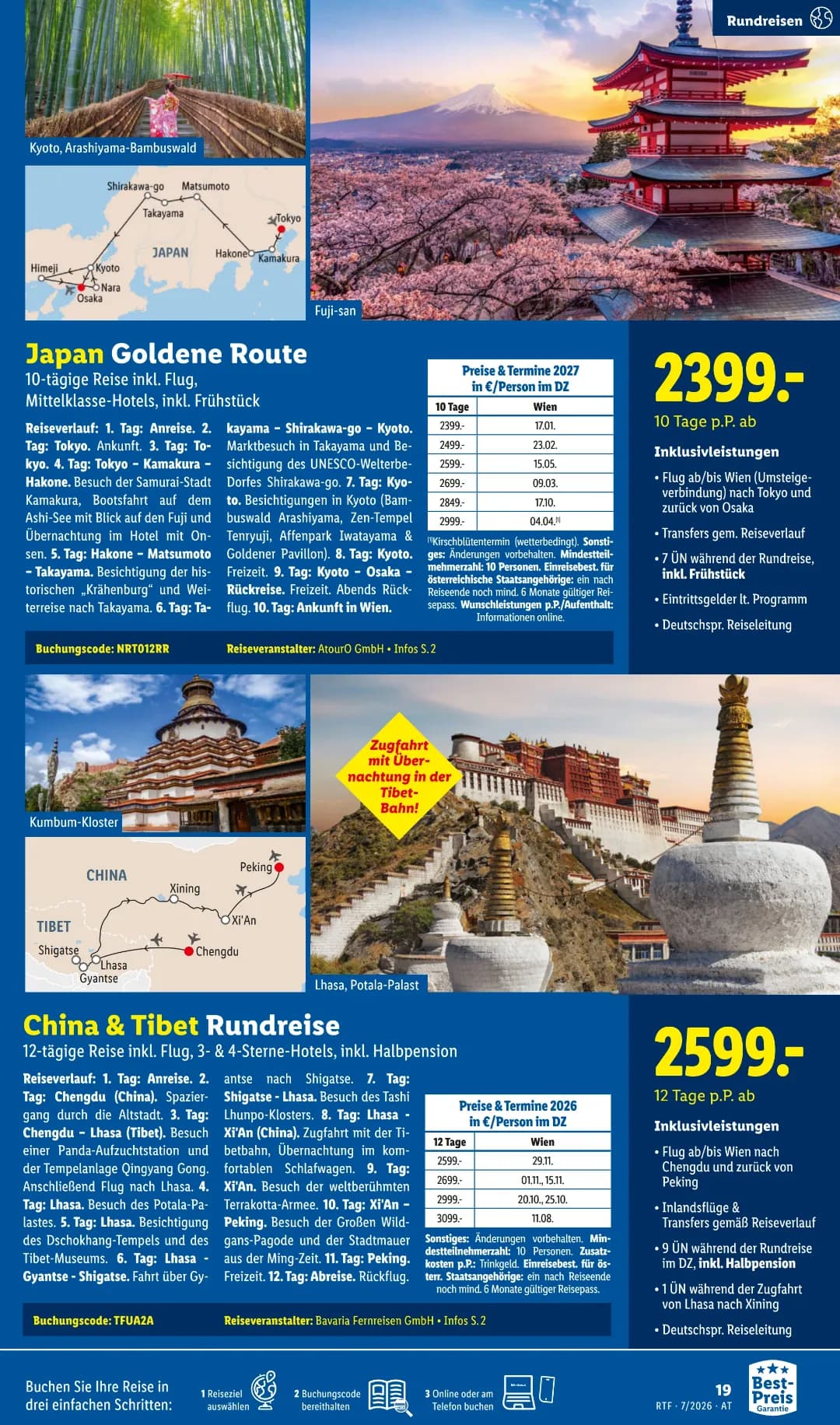 Seite 19 des Lidl Reisen Flugblatts – Reisen ab 31.07.2026