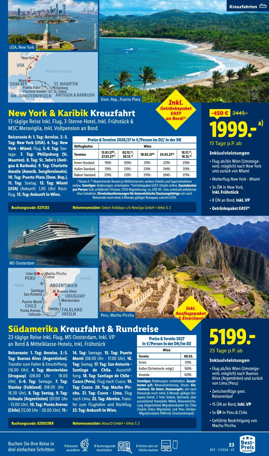 Seite 23 des Lidl Reisen Flugblatts – Reisen ab 31.07.2026