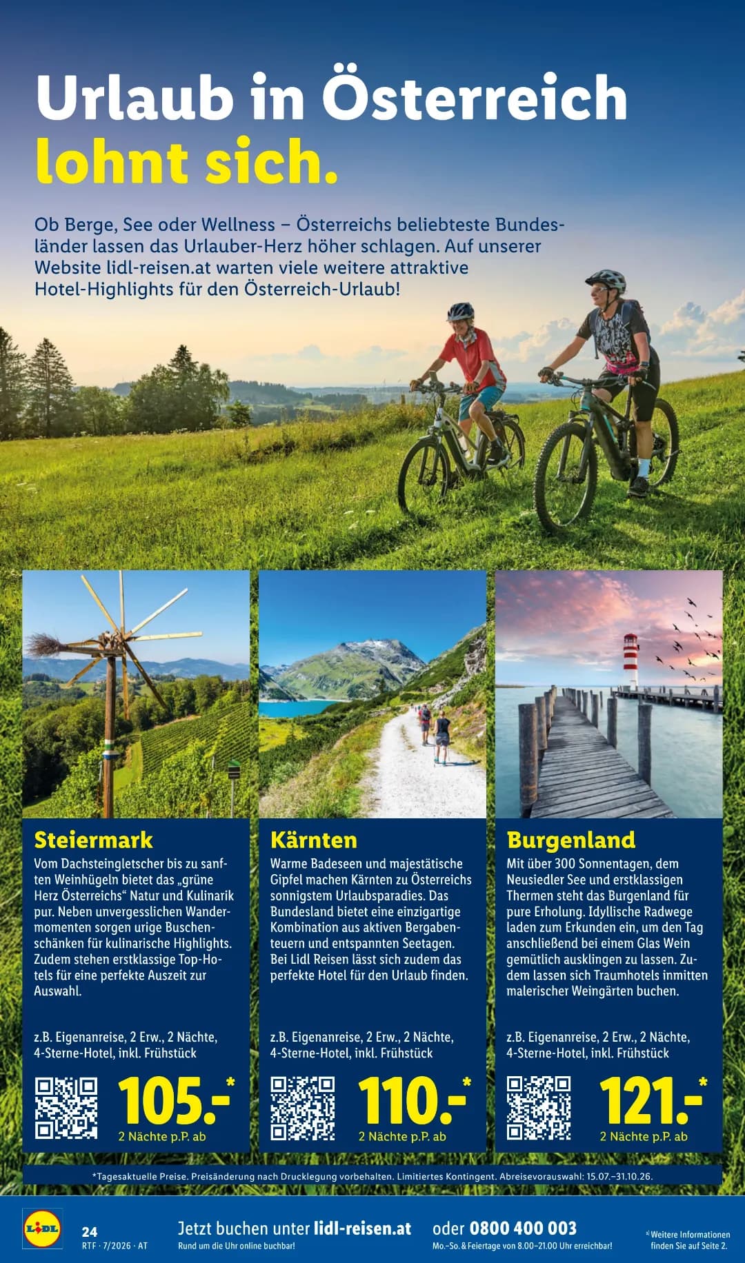 Seite 24 des Lidl Reisen Flugblatts – Reisen ab 31.07.2026