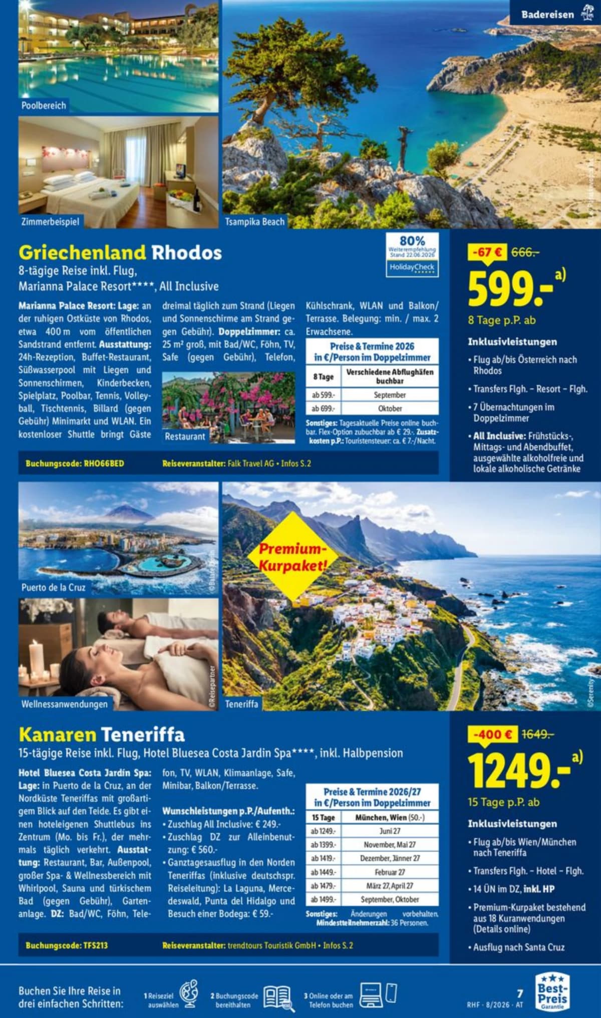 Seite 7 des Lidl Reisen Flugblatts – August Reise-Highlights ab 23.08.2026.