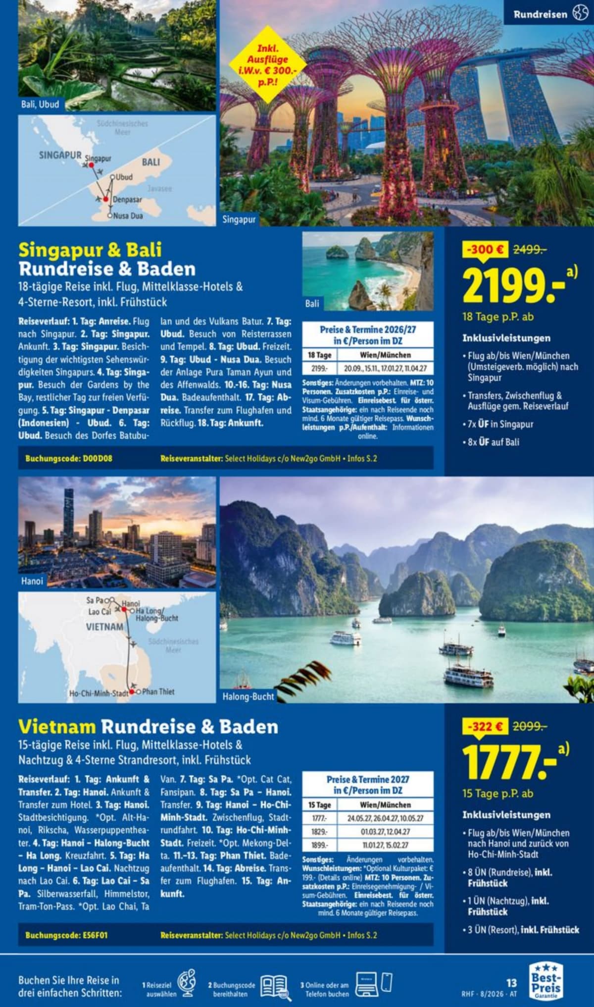 Seite 13 des Lidl Reisen Flugblatts – August Reise-Highlights