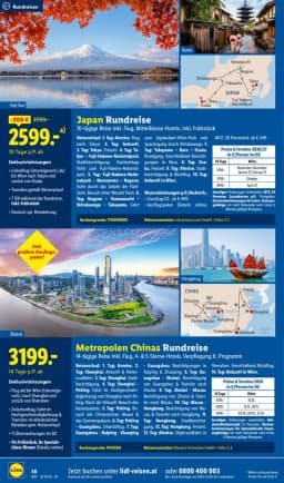 Seite 16 des Lidl Reisen Prospekts August Reise-Highlights