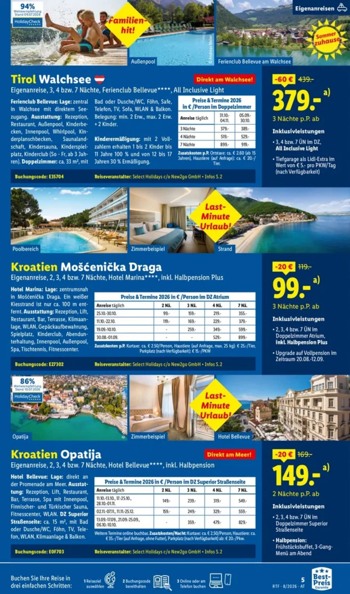 Seite 5 des Lidl Reisen Flugblatts – August-September Reise-Highlights ab 23.08.2026.