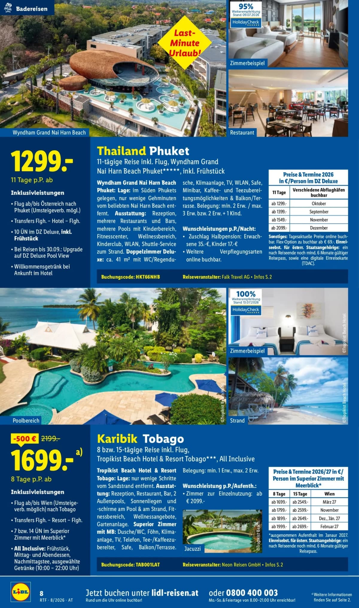 Seite 8 des Lidl Reisen Flugblatts – August-September Reise-Highlights ab 23.08.2026.
