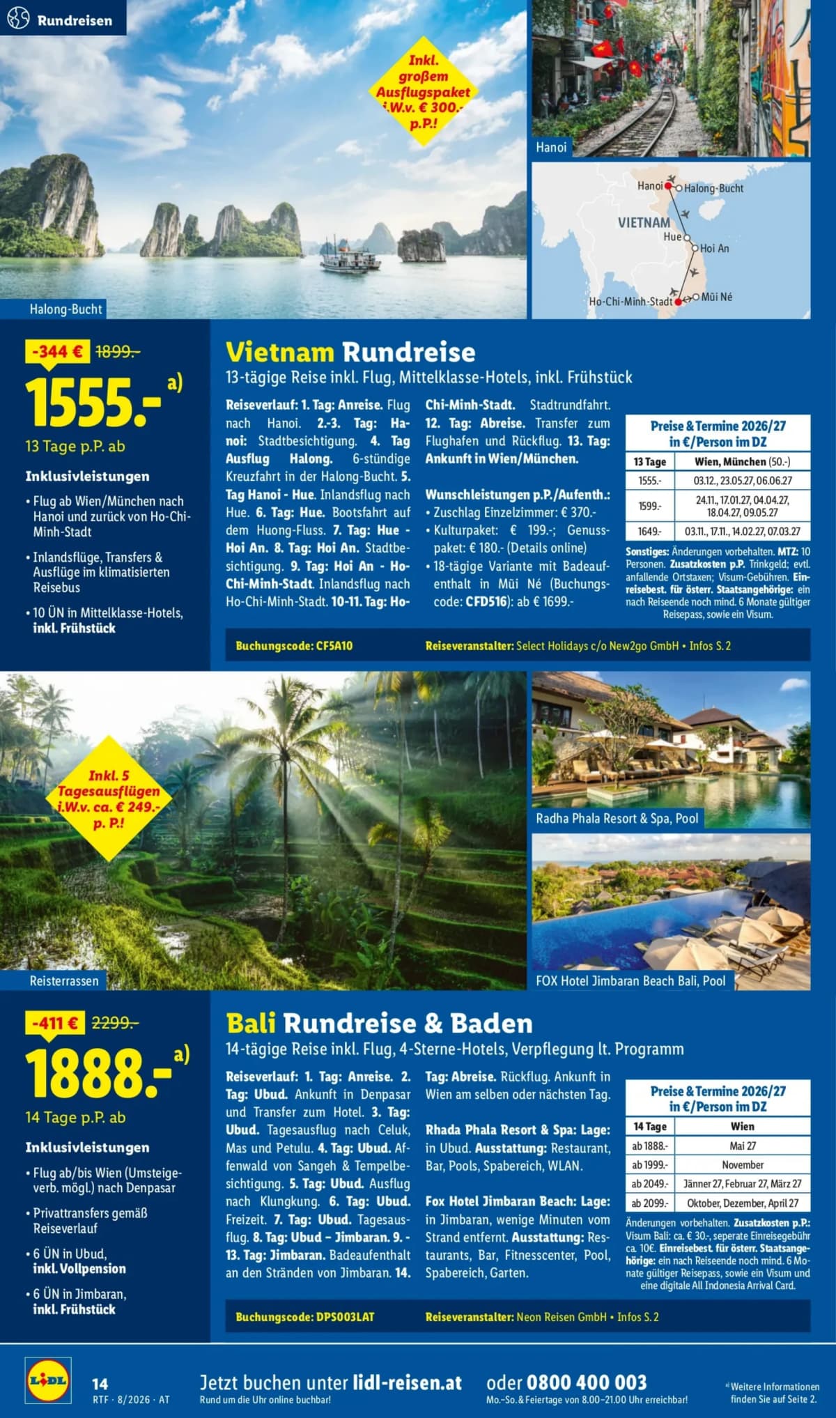 Seite 14 des Lidl Reisen Flugblatts – August-September Reise-Highlights