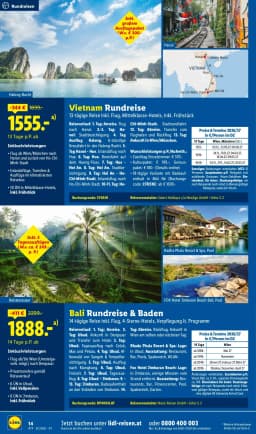 Seite 14 des Lidl Reisen Prospekts August-September Reise-Highlights