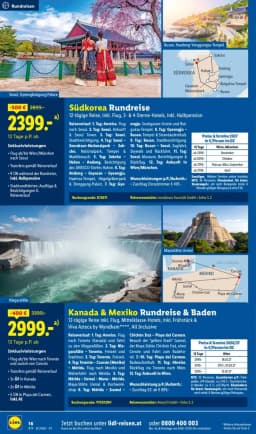 Seite 16 des Lidl Reisen Prospekts August-September Reise-Highlights