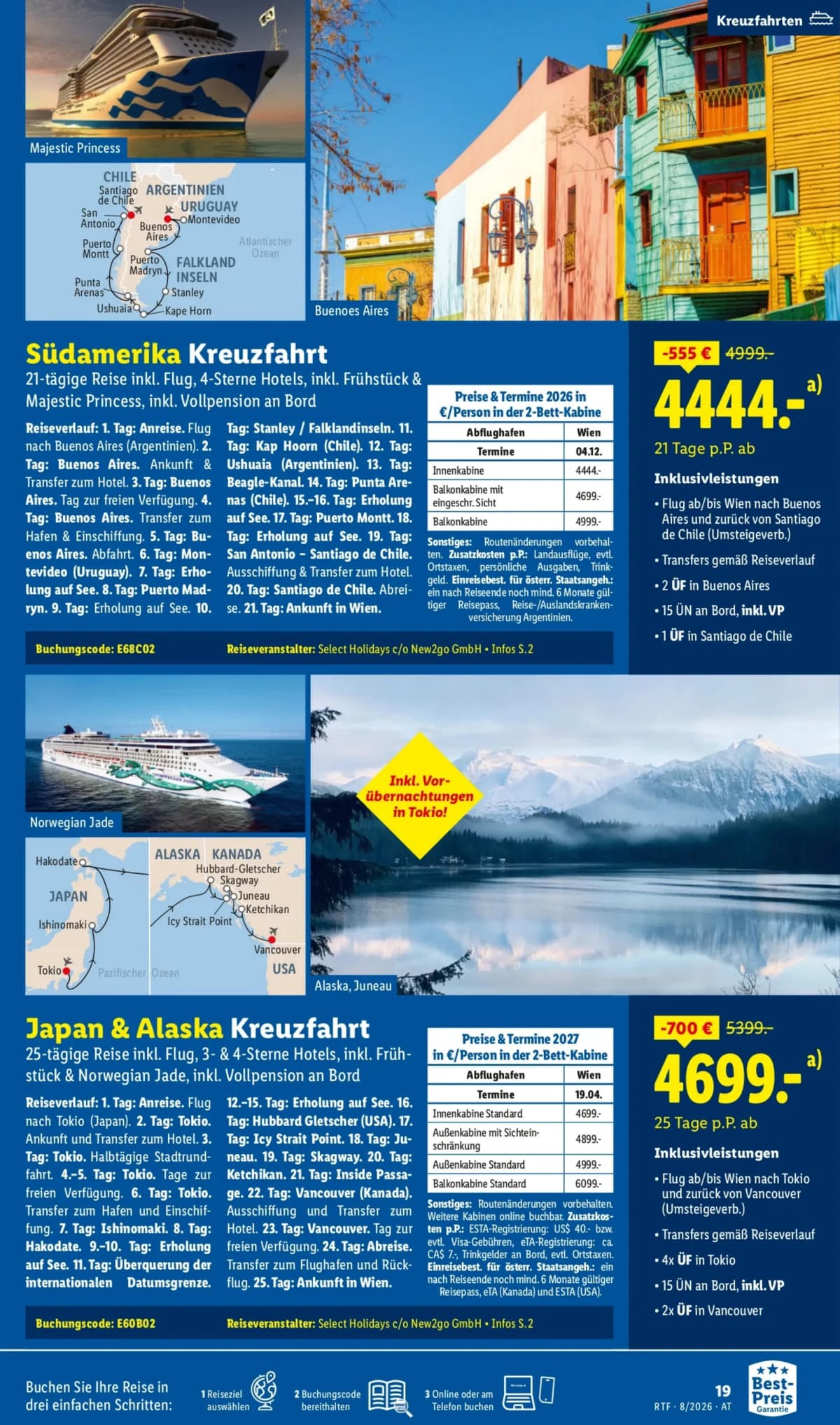 Seite 19 des Lidl Reisen Flugblatts – August-September Reise-Highlights