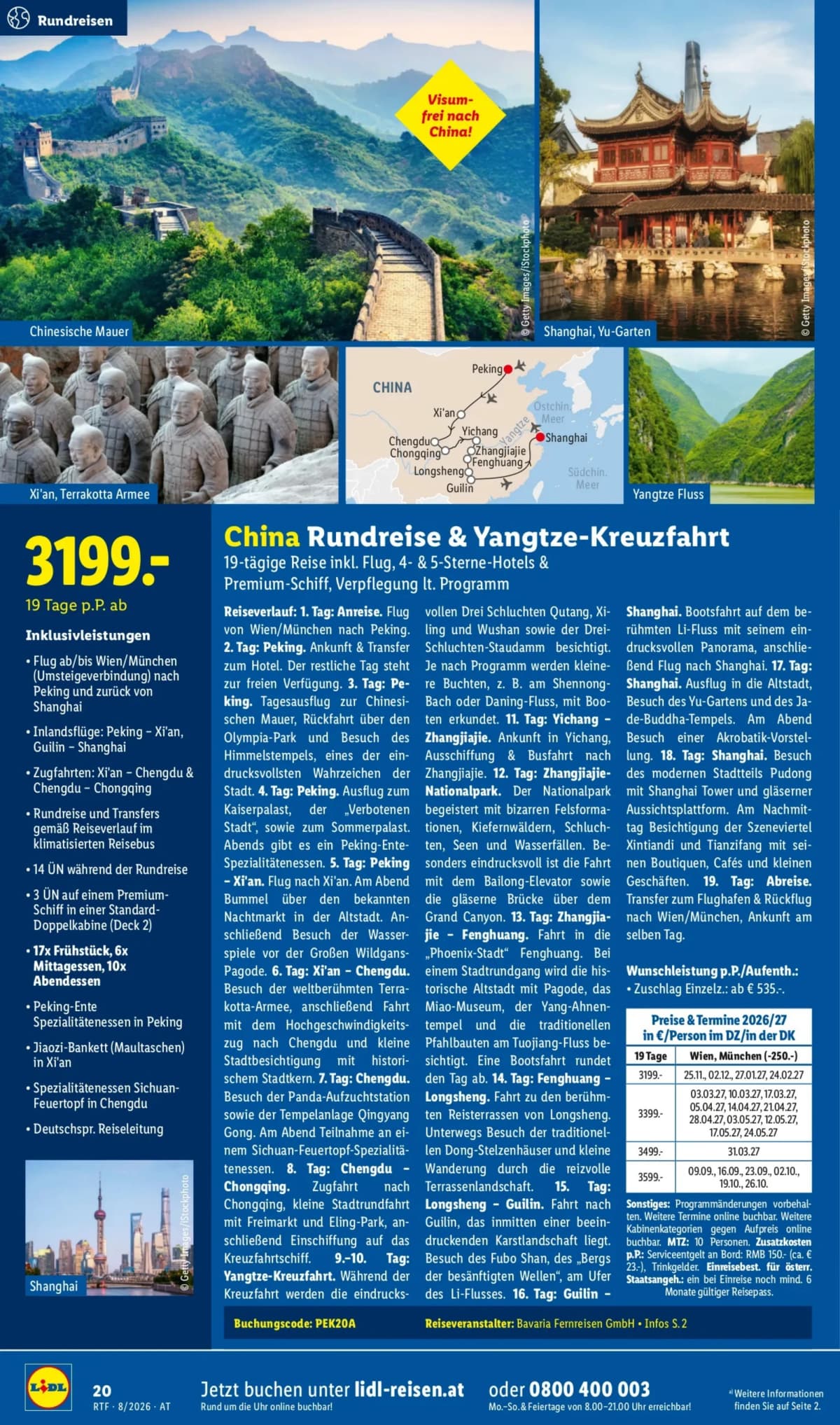 Seite 20 des Lidl Reisen Flugblatts – August-September Reise-Highlights ab 23.08.2026.