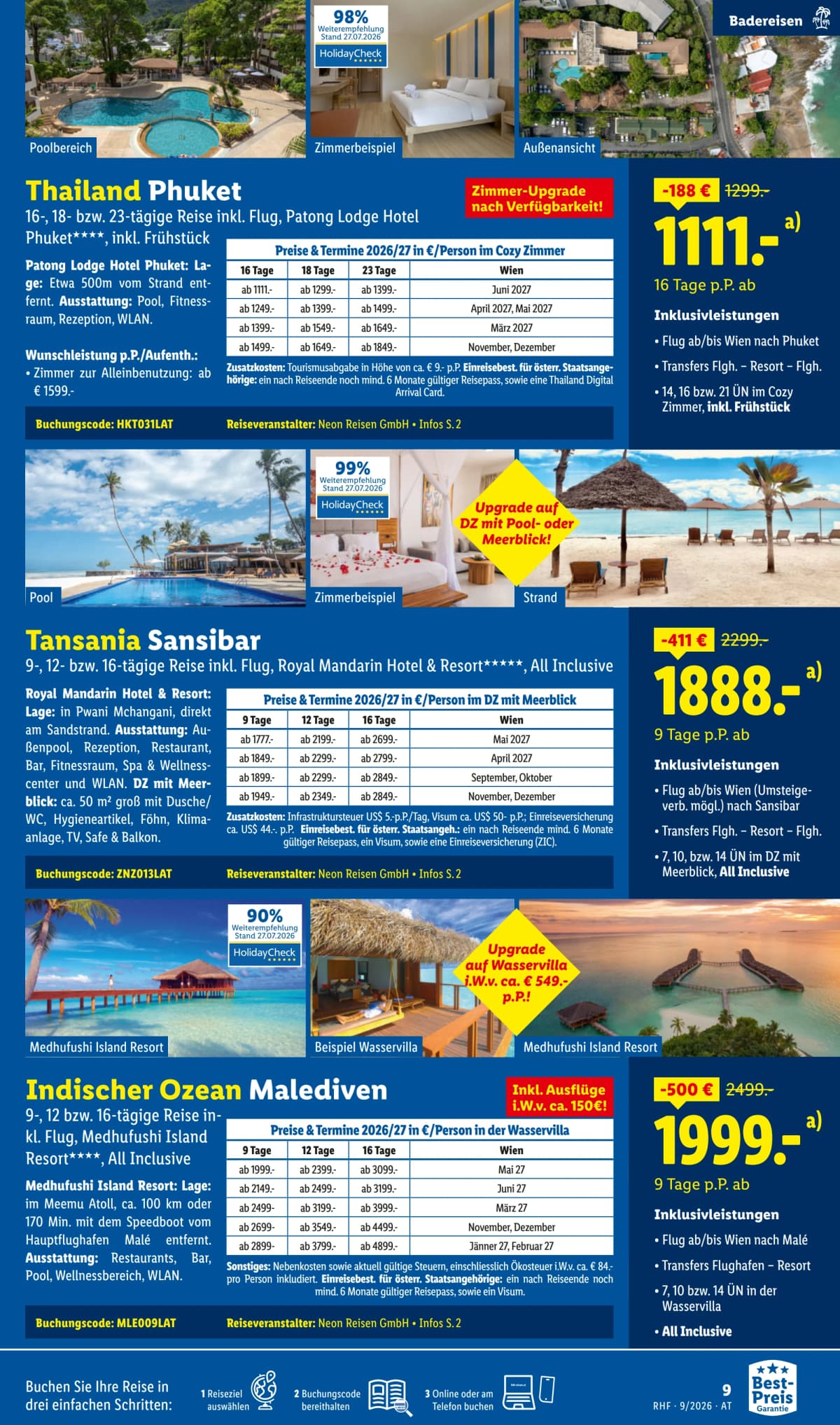Seite 9 des Lidl Reisen Flugblatts – September Reise-Highlights ab 09.09.2026.