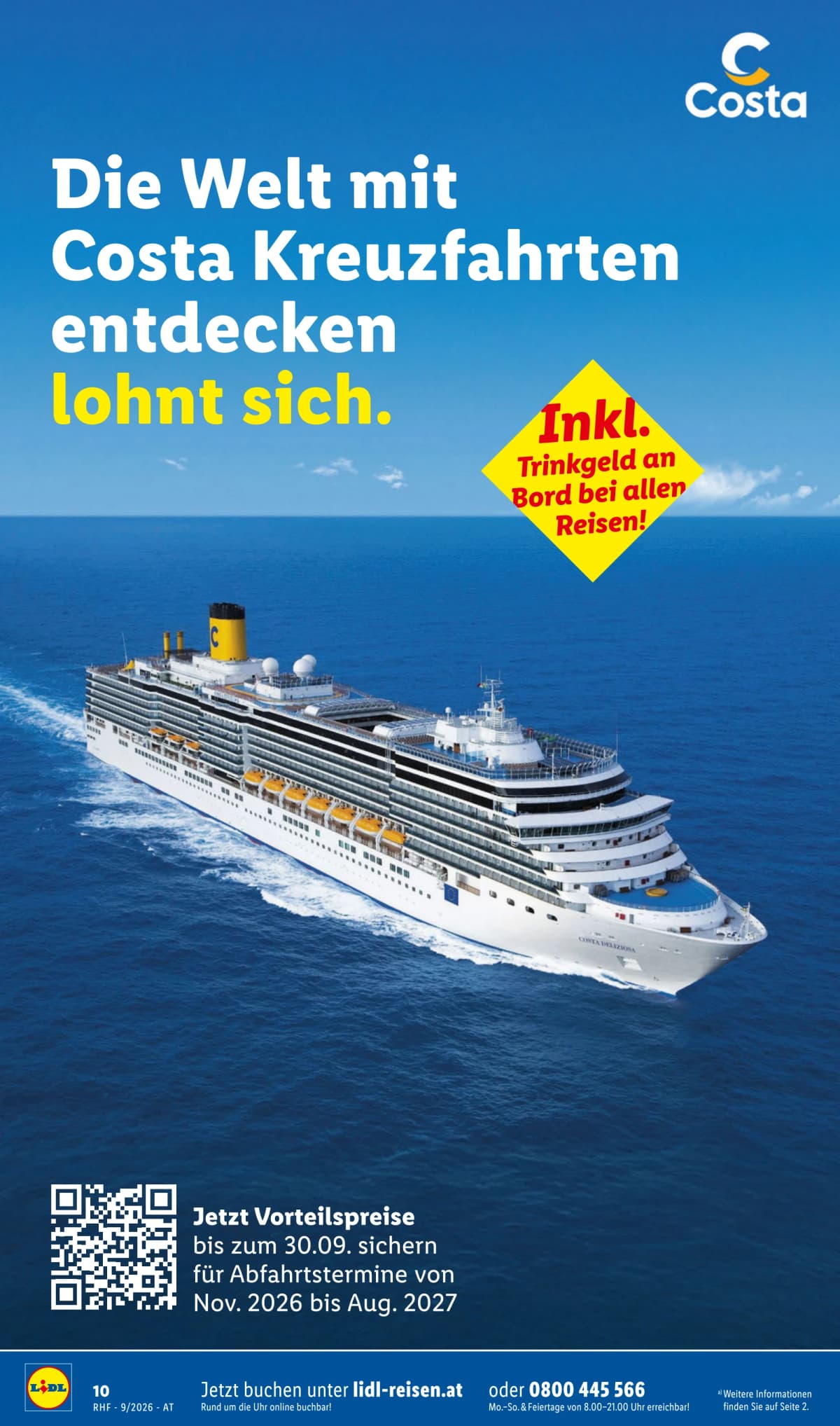 Seite 10 des Lidl Reisen Flugblatts – September Reise-Highlights ab 09.09.2026.